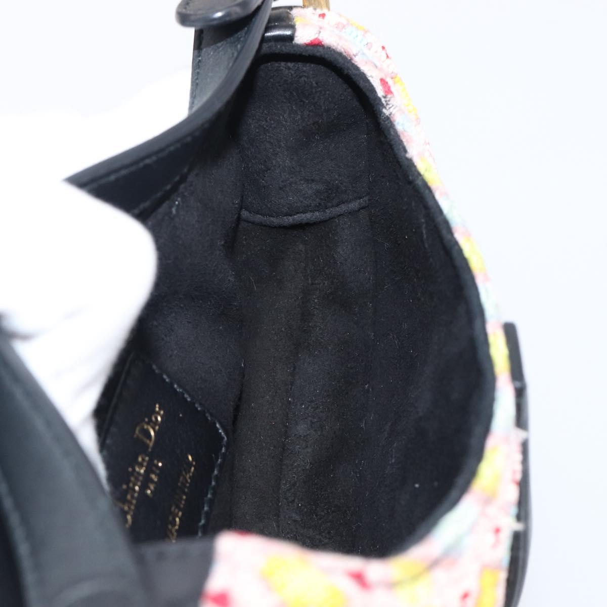 Christian Dior Saddle Bag Hand Bag beads Multicolor Gold Auth yk20714SAM