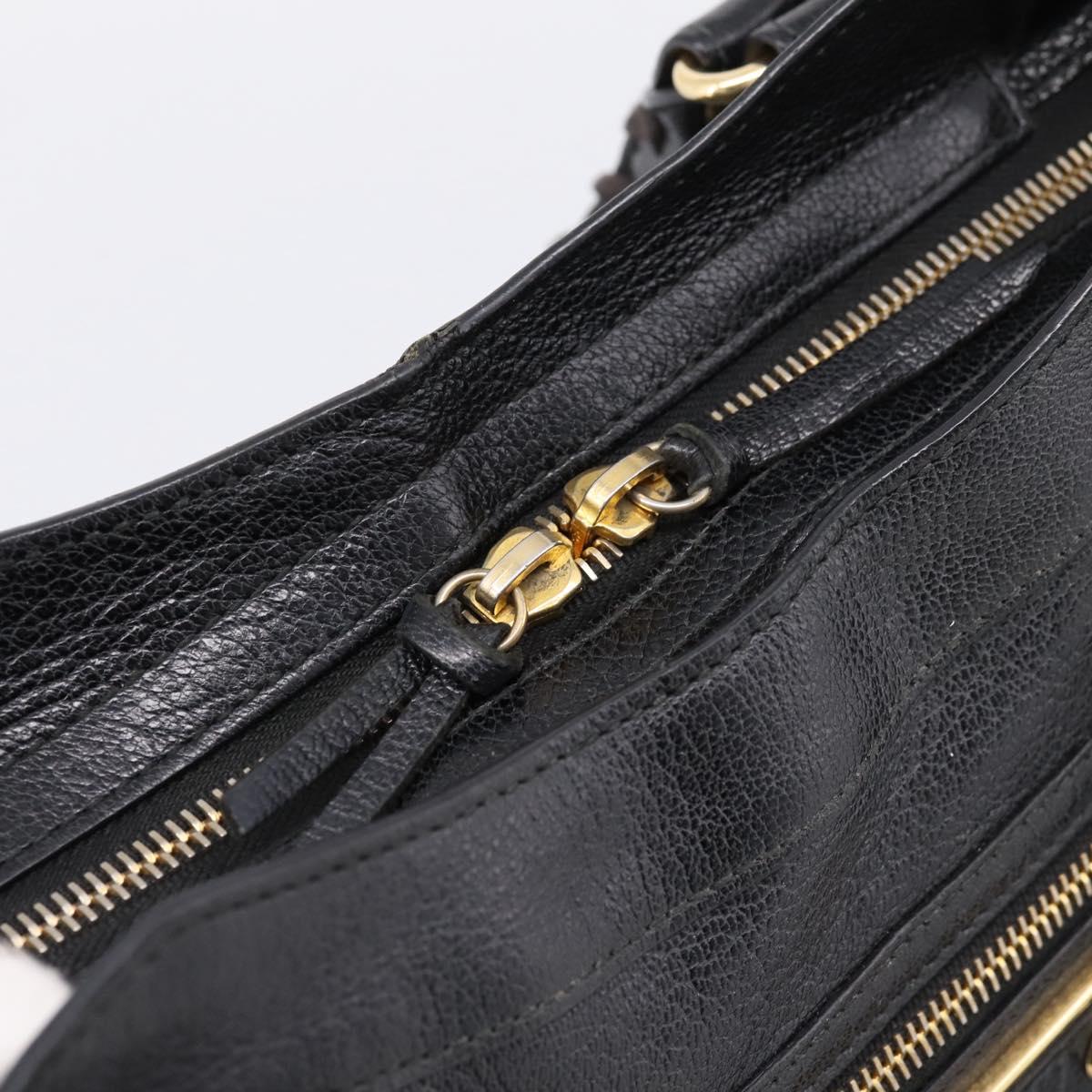 BALENCIAGA Metallic Edge Town Bag Leather 2way Black Gold 390149 Auth yk20715M