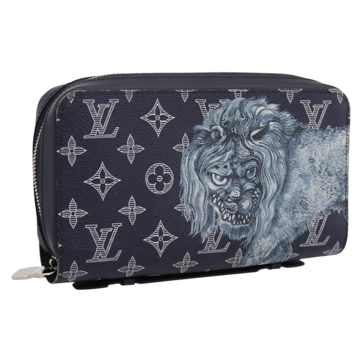 LOUIS VUITTON Monogram savanna Zippy XL Long Wallet Navy M66624 Auth yk20717SAM