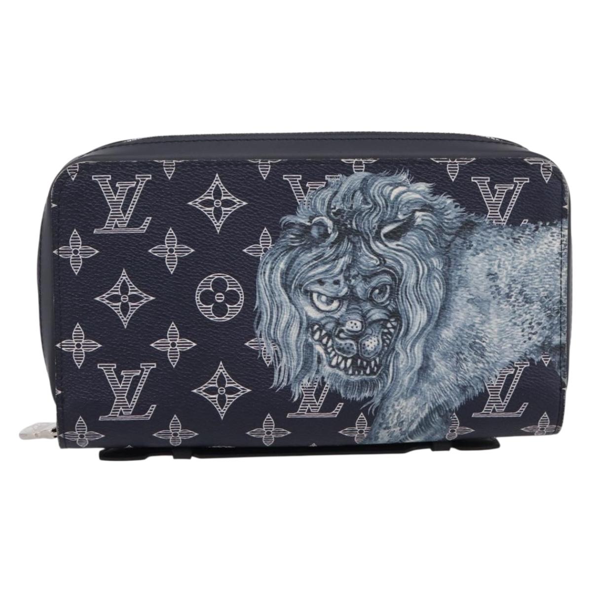 LOUIS VUITTON Monogram savanna Zippy XL Long Wallet Navy M66624 Auth yk20717SAM