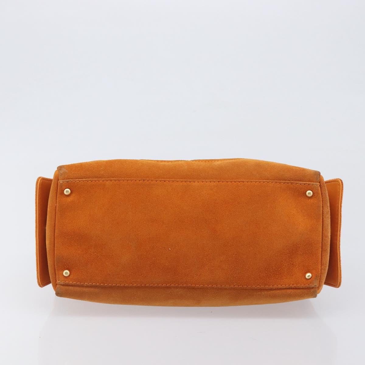 CHANEL COCO Mark Chain Shoulder Bag Suede Orange Gold CC Auth yk20718V