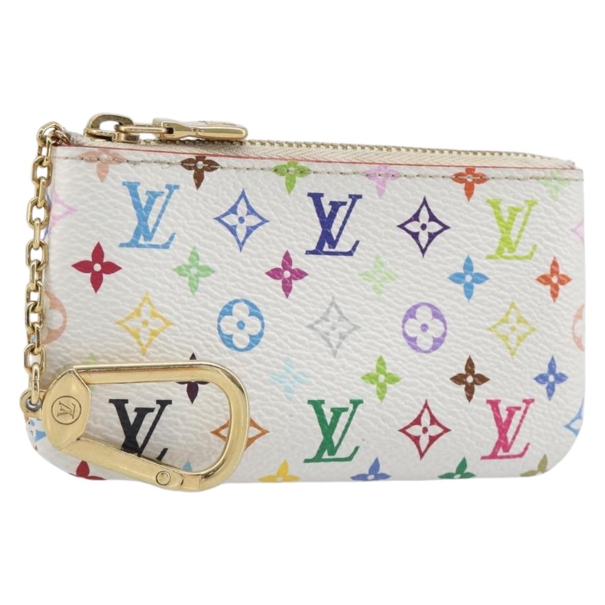 LOUIS VUITTON Monogram Multicolor Pochette Cles Purse White M28388 Auth yk20719M