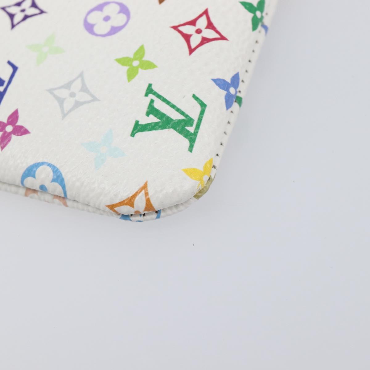 LOUIS VUITTON Monogram Multicolor Pochette Cles Purse White M28388 Auth yk20719M