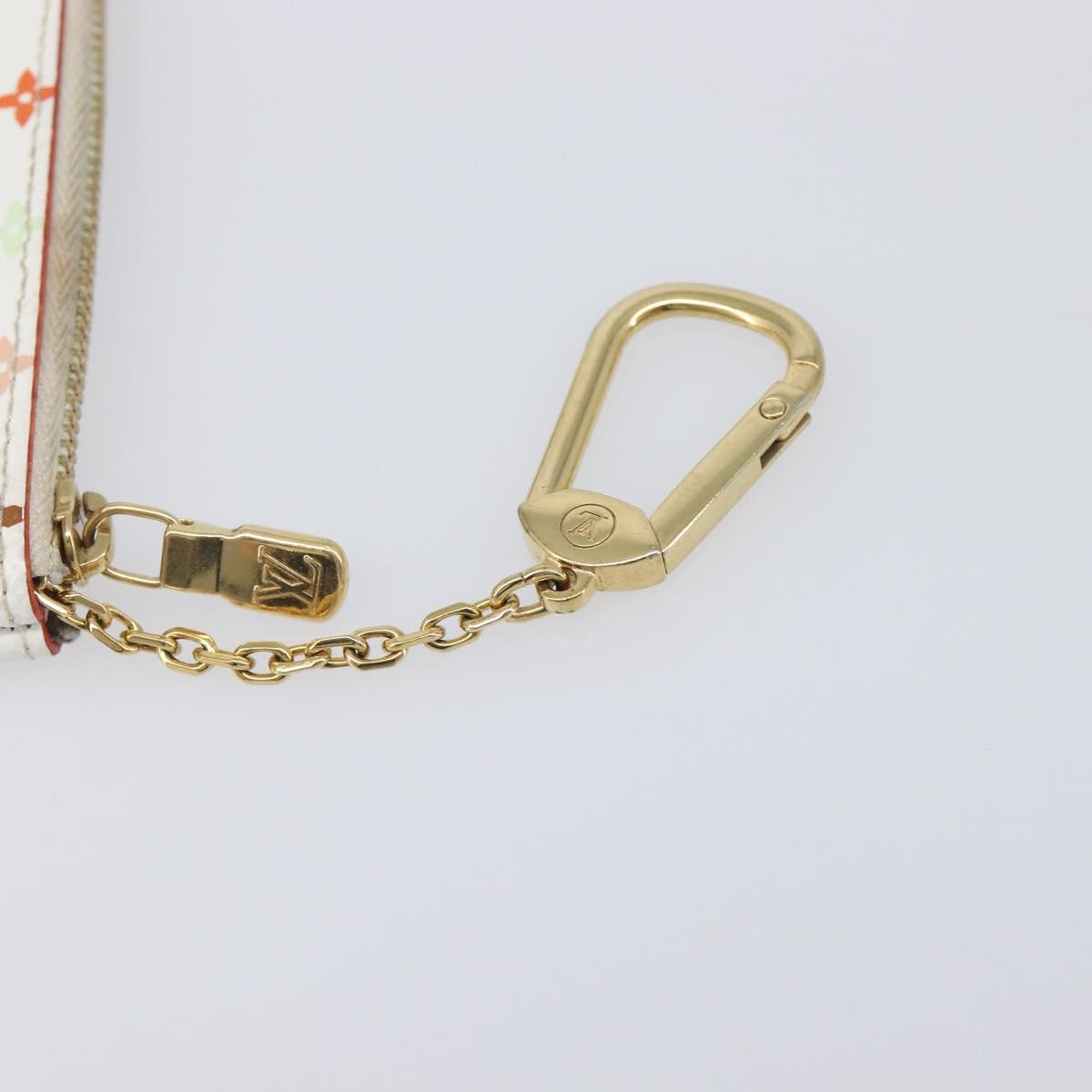LOUIS VUITTON Monogram Multicolor Pochette Cles Purse White M28388 Auth yk20719M