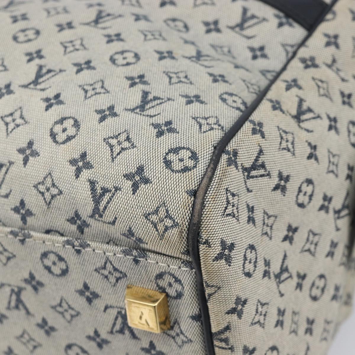 LOUIS VUITTON Monogram Mini Josephine GM Hand Bag Blue M92211 LV Auth yk20731