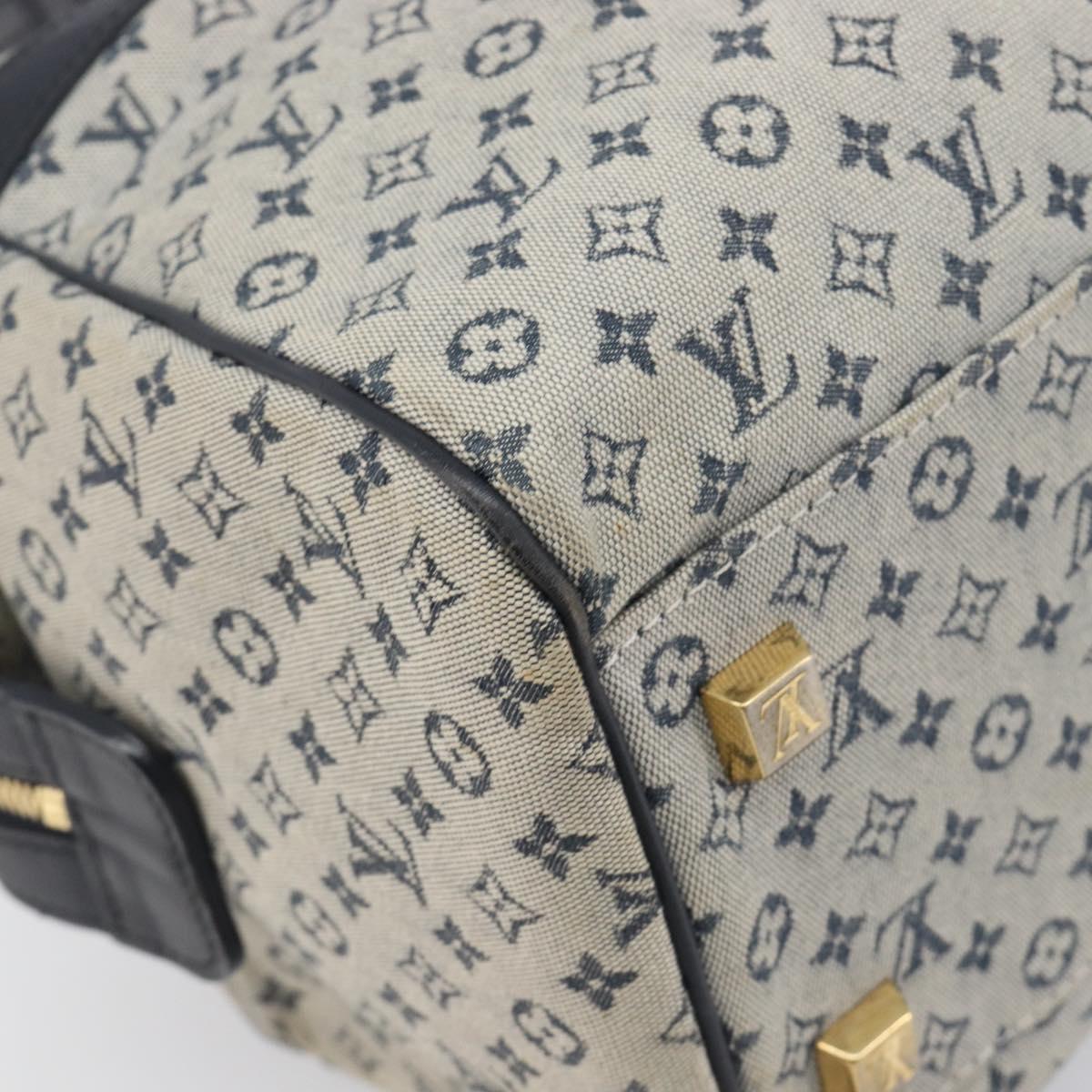 LOUIS VUITTON Monogram Mini Josephine GM Hand Bag Blue M92211 LV Auth yk20731