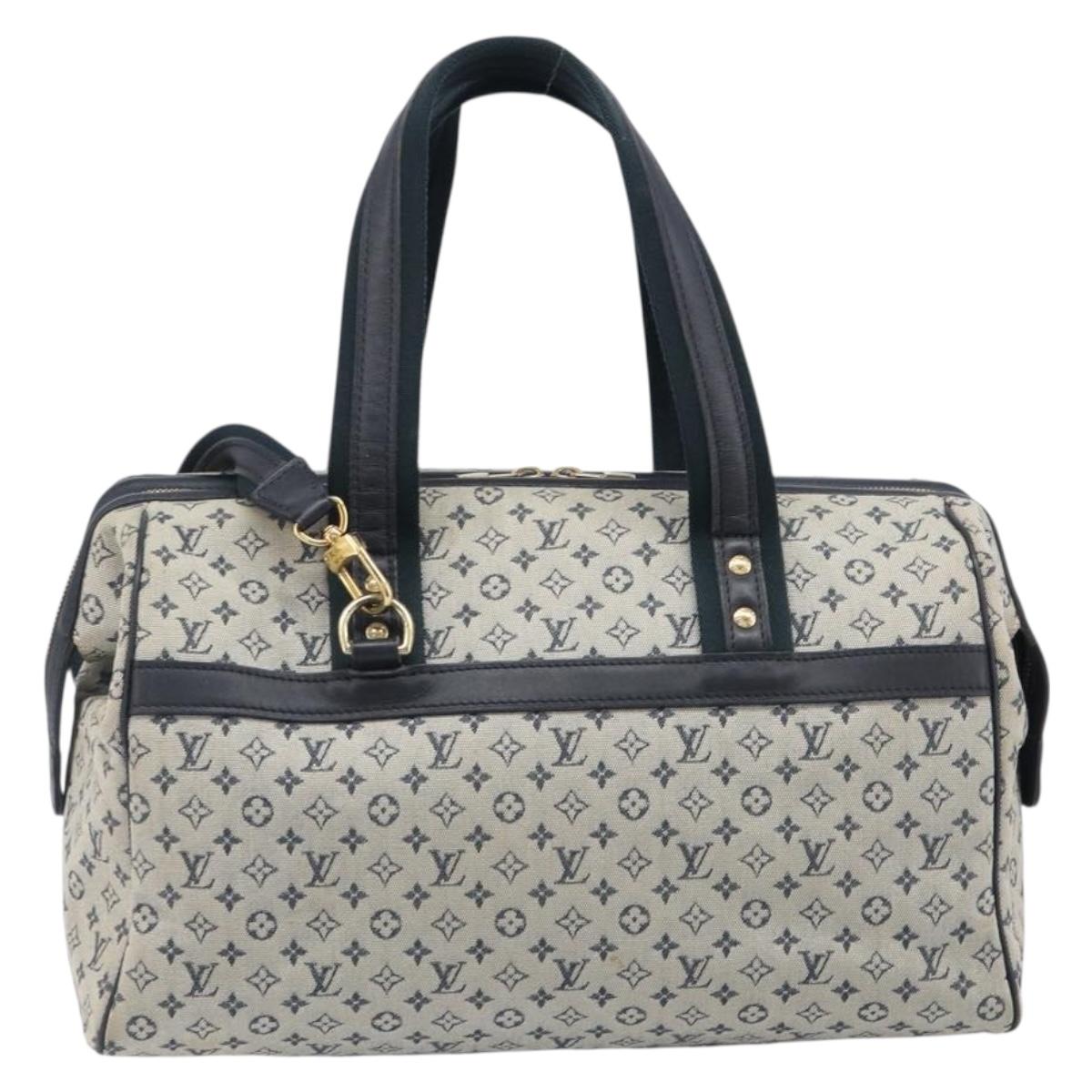 LOUIS VUITTON Monogram Mini Josephine GM Hand Bag Blue M92211 LV Auth yk20731