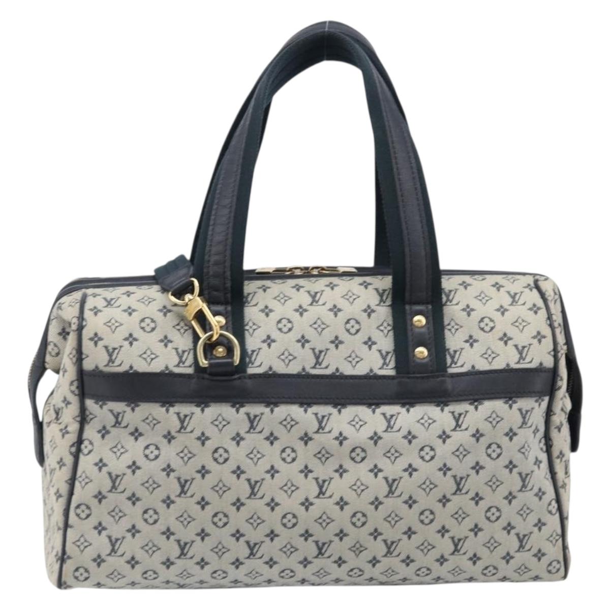 LOUIS VUITTON Monogram Mini Josephine GM Hand Bag Blue M92211 LV Auth yk20731