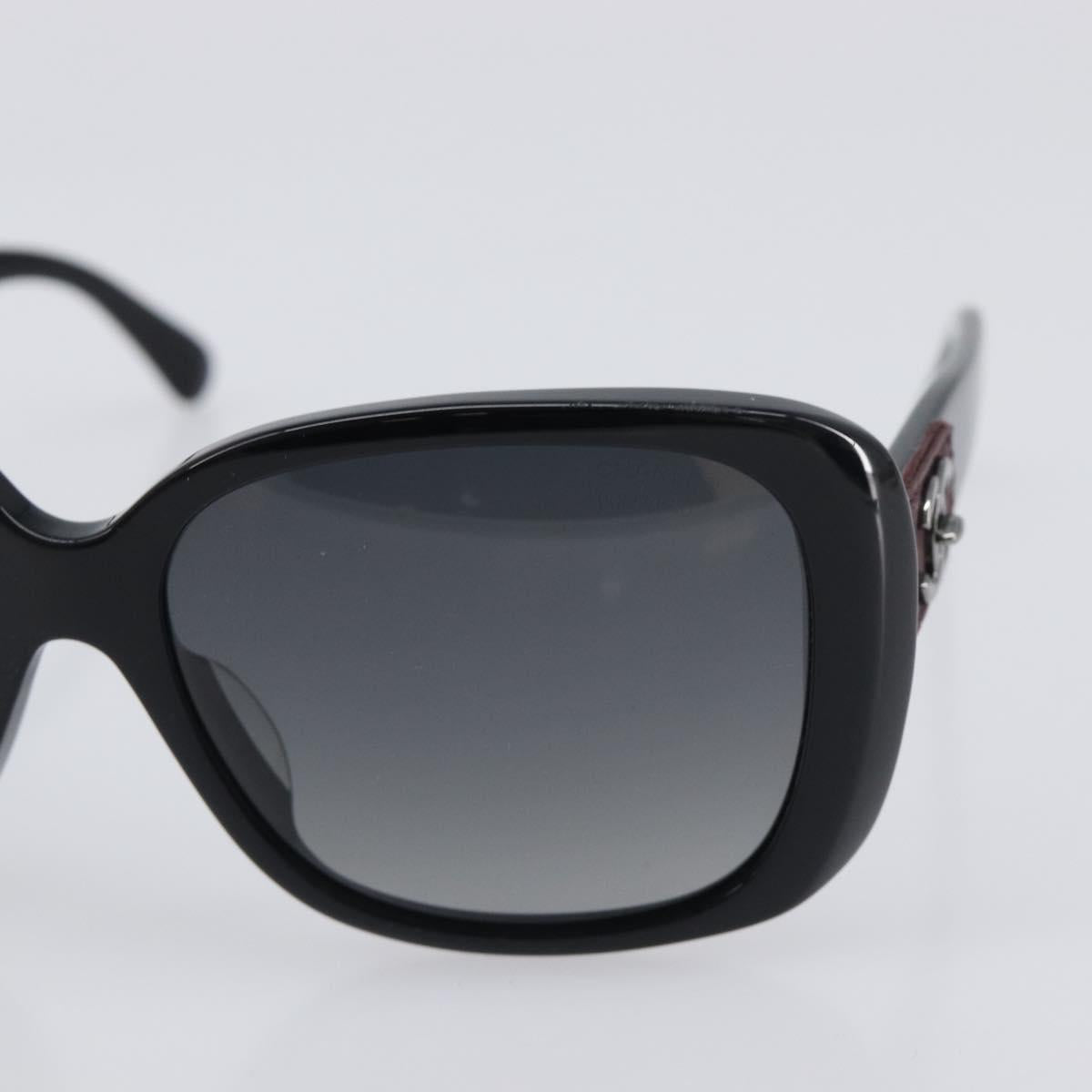 CHANEL Sunglasses metal Black CC Auth yk20732M