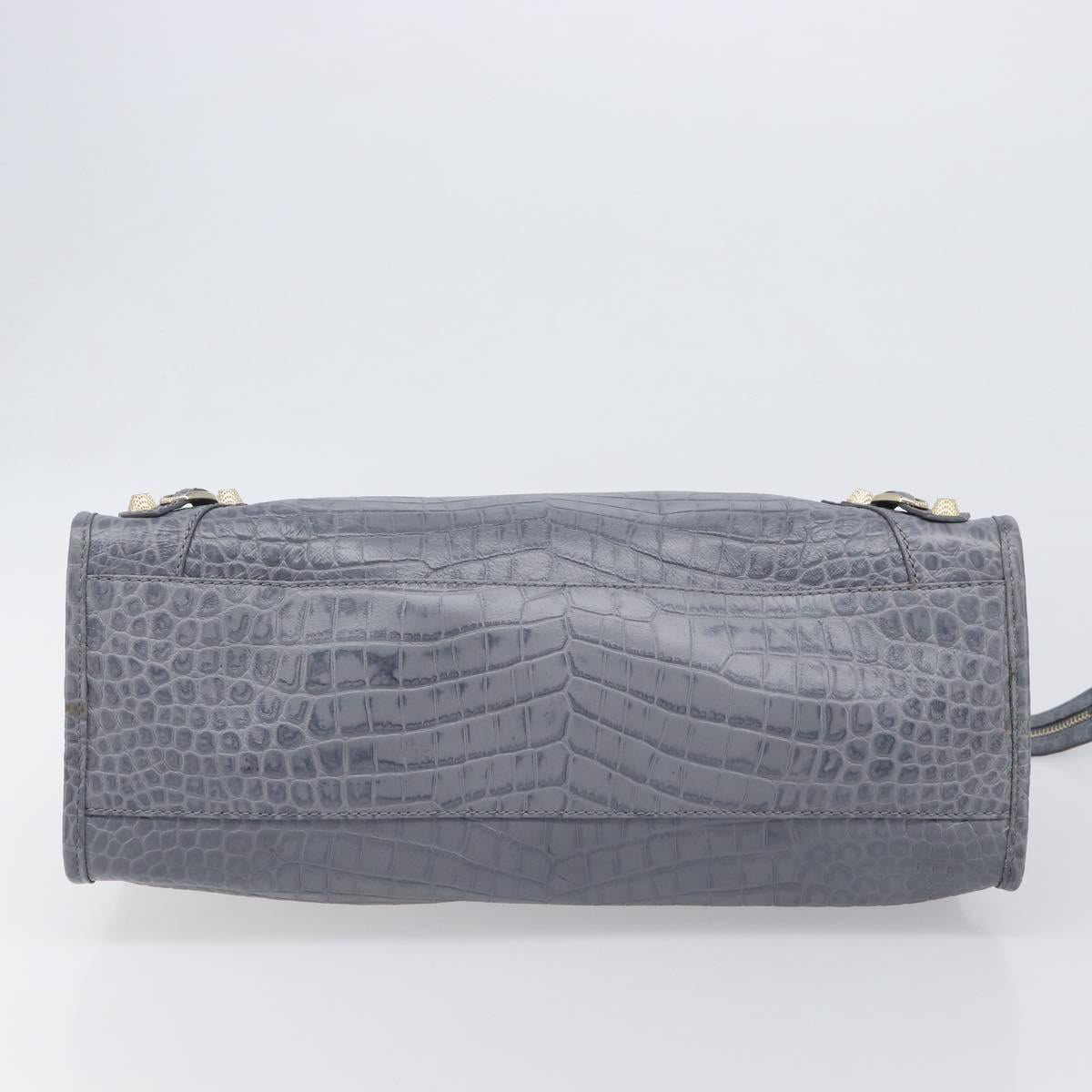 BALENCIAGA The Giant City Bag Embossed leather 2way Gray 281770 Auth yk20733SAM