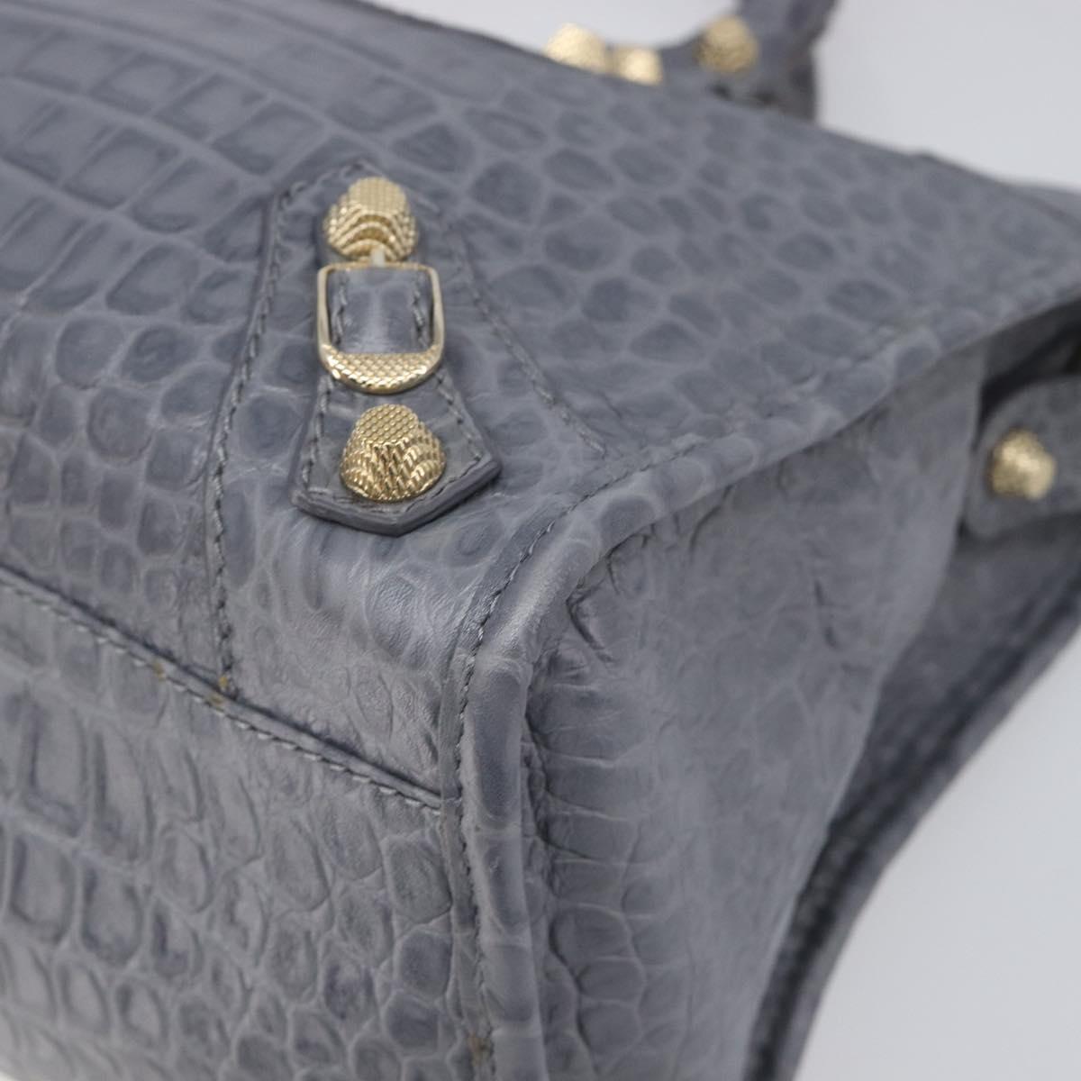 BALENCIAGA The Giant City Bag Embossed leather 2way Gray 281770 Auth yk20733SAM