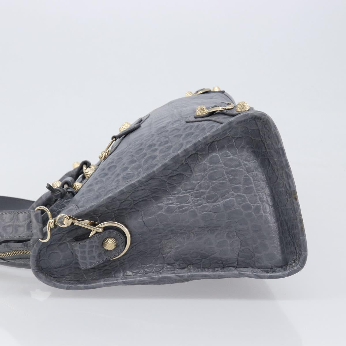 BALENCIAGA The Giant City Bag Embossed leather 2way Gray 281770 Auth yk20733SAM