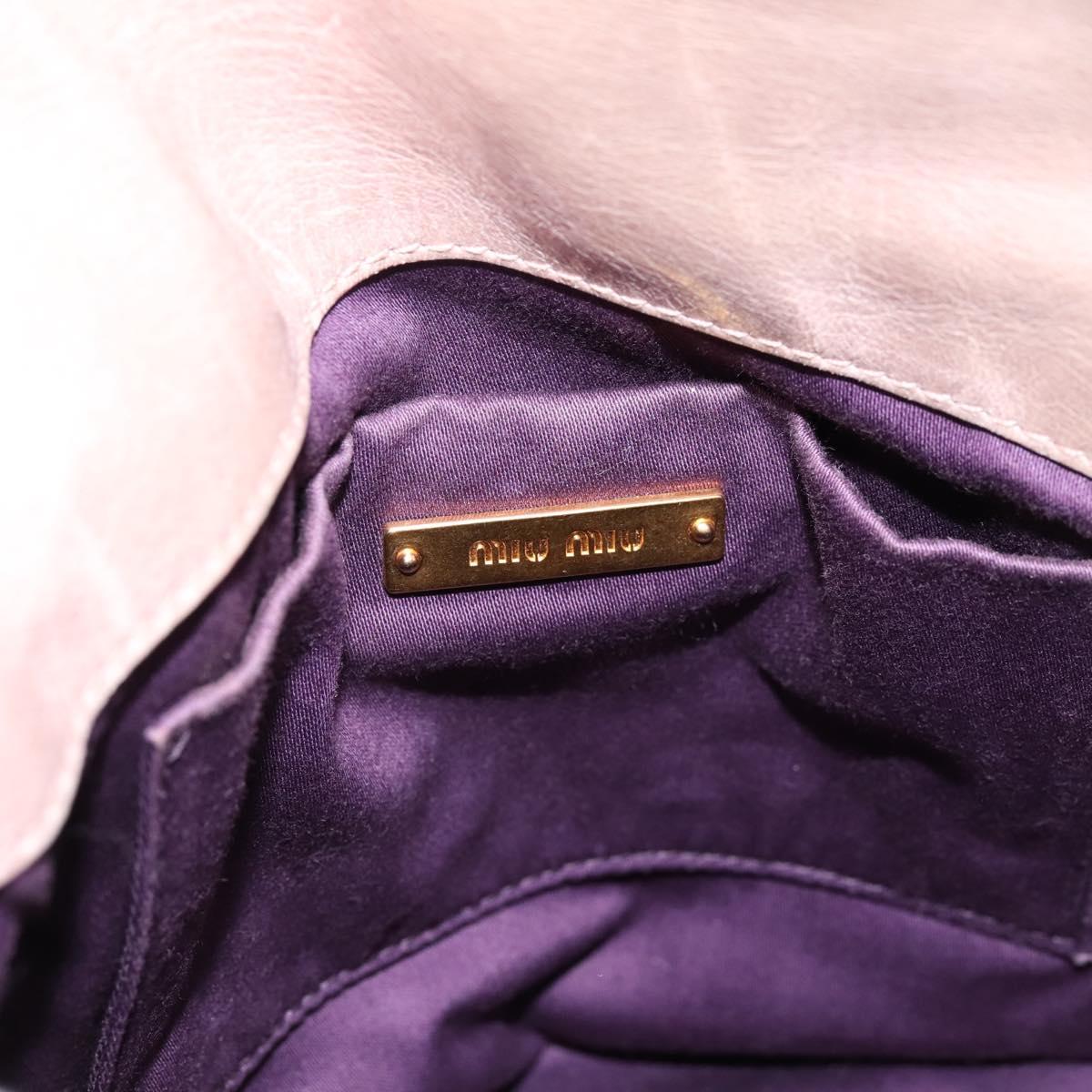 Miu Miu Hand Bag Leather 2way Pink Gold Auth yk20735M