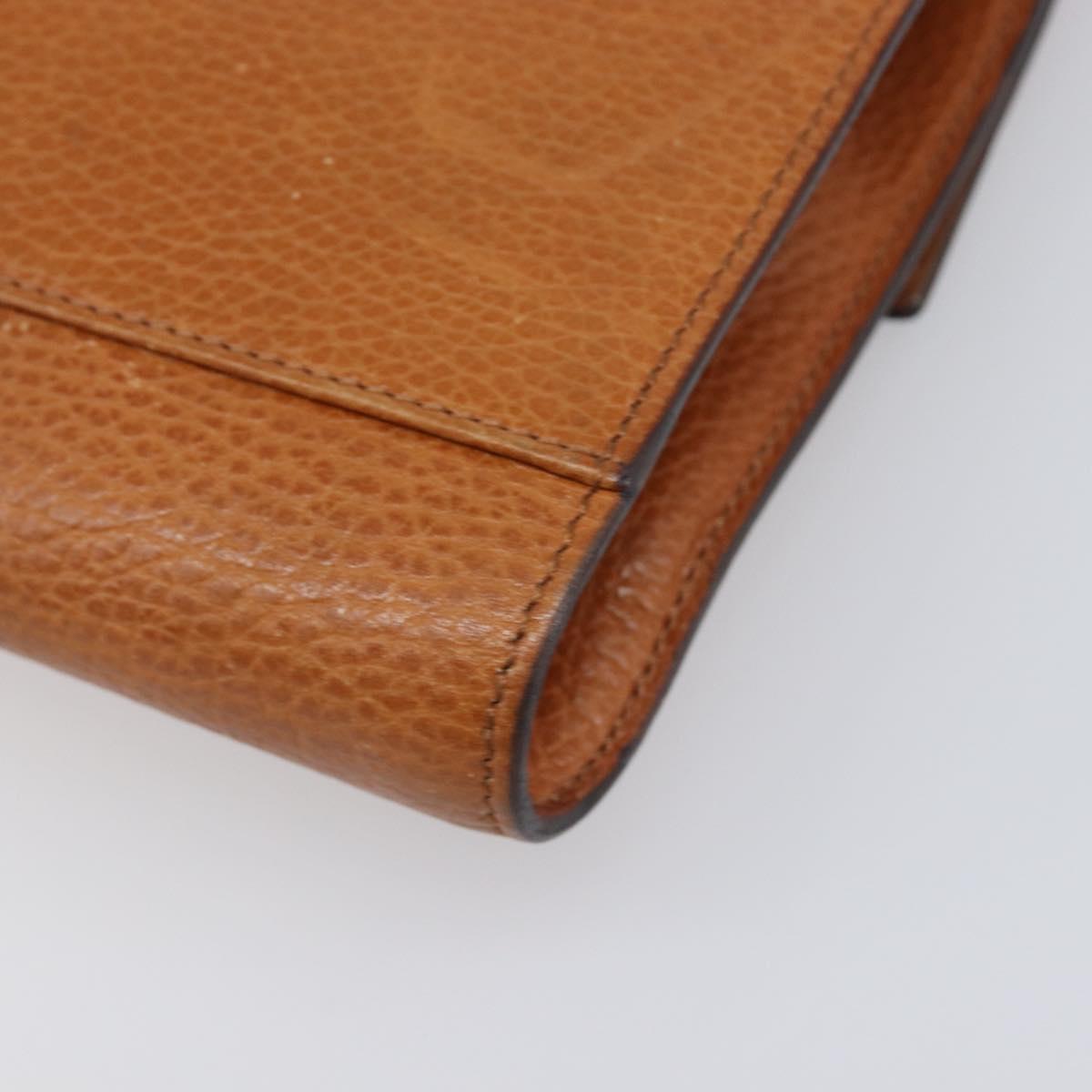 CELINE Clutch Bag Leather Brown Gold Auth yk20741A