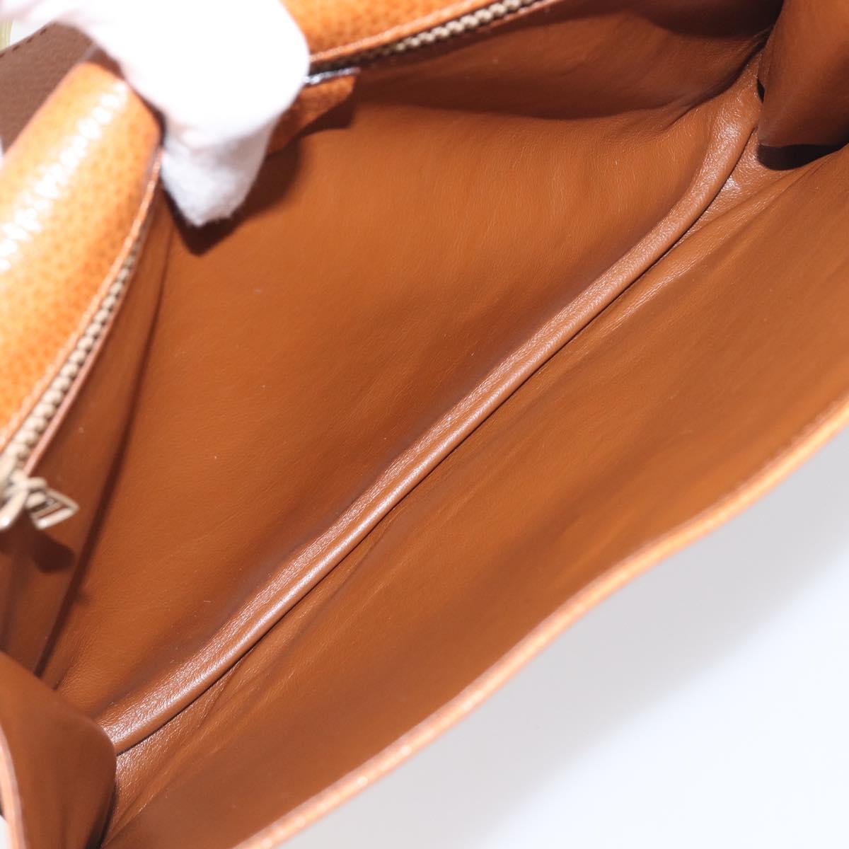 CELINE Clutch Bag Leather Brown Gold Auth yk20741A