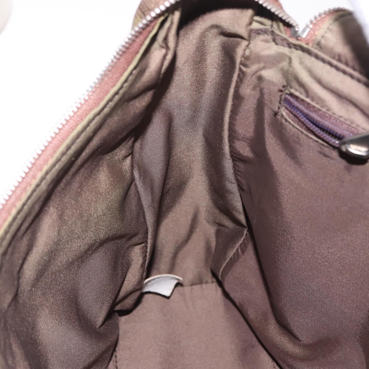 CHANEL New Travel Line Backpack Canvas Brown Silver CC Auth yk20744A