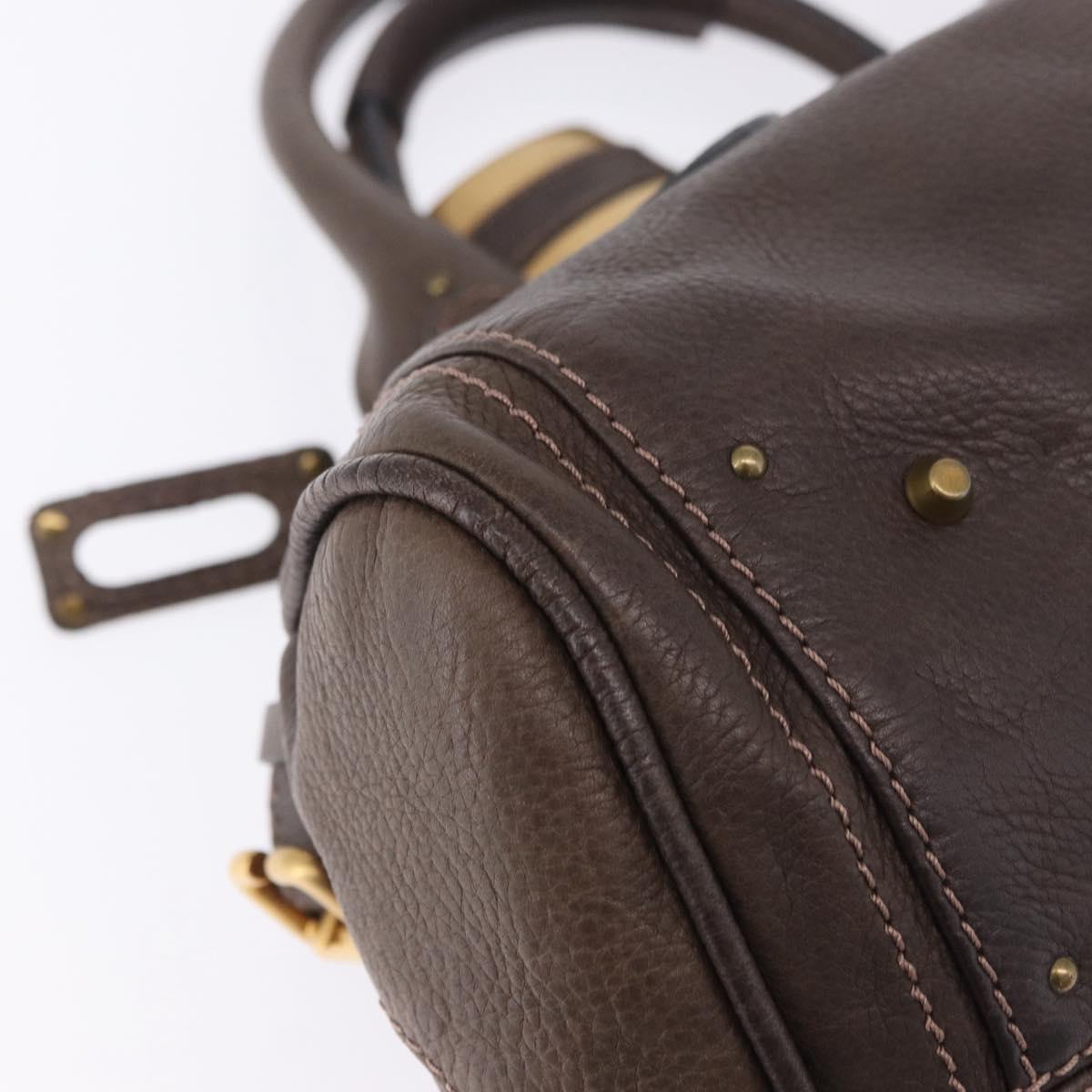 Chloe Paddington Hand Bag Leather Brown Gold Silver Auth yk20745SAM