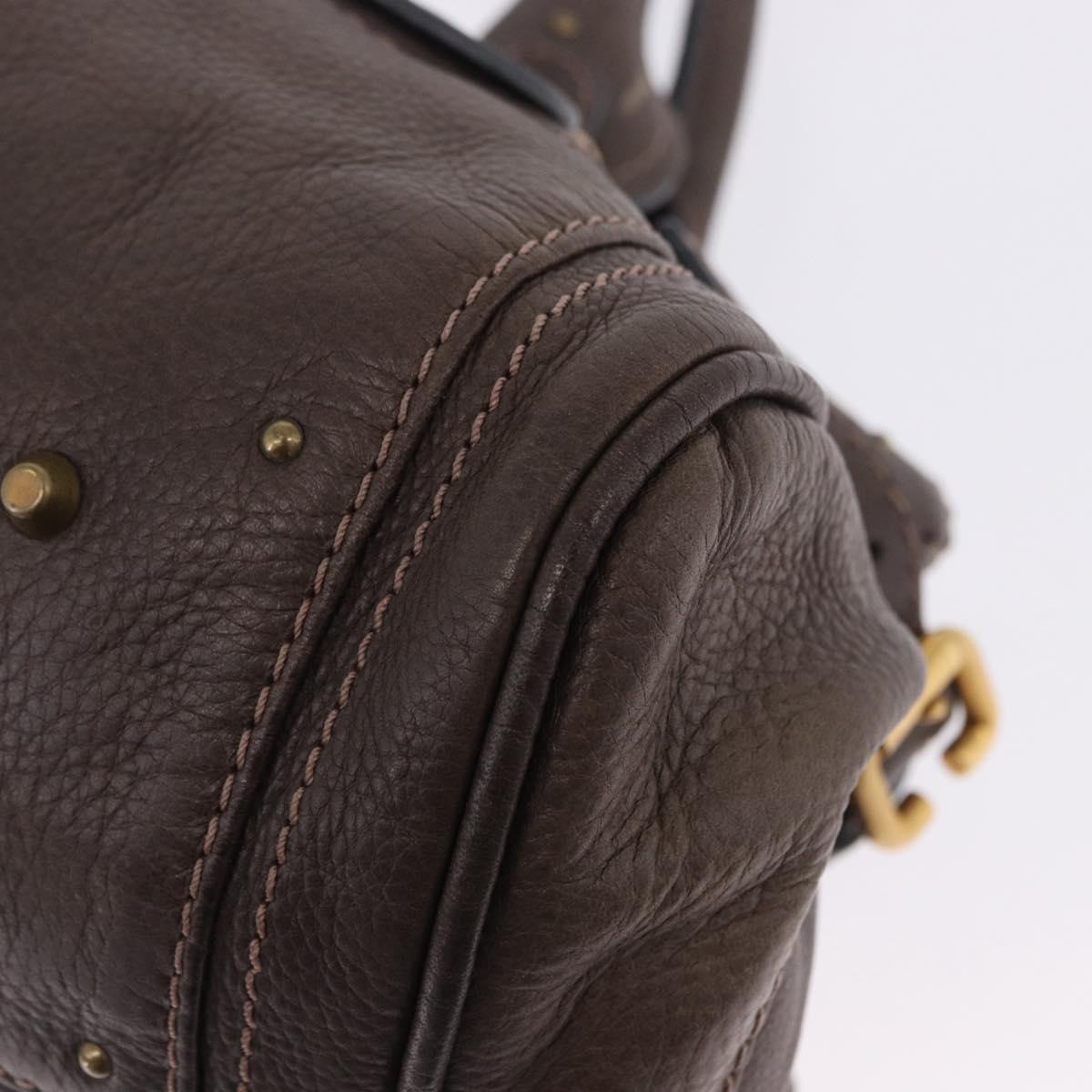 Chloe Paddington Hand Bag Leather Brown Gold Silver Auth yk20745SAM