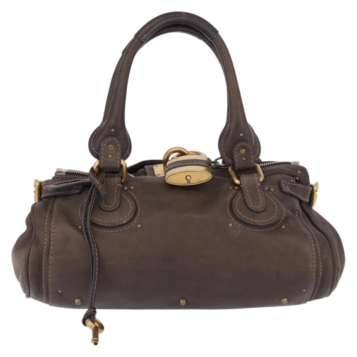 Chloe Paddington Hand Bag Leather Brown Gold Silver Auth yk20745SAM
