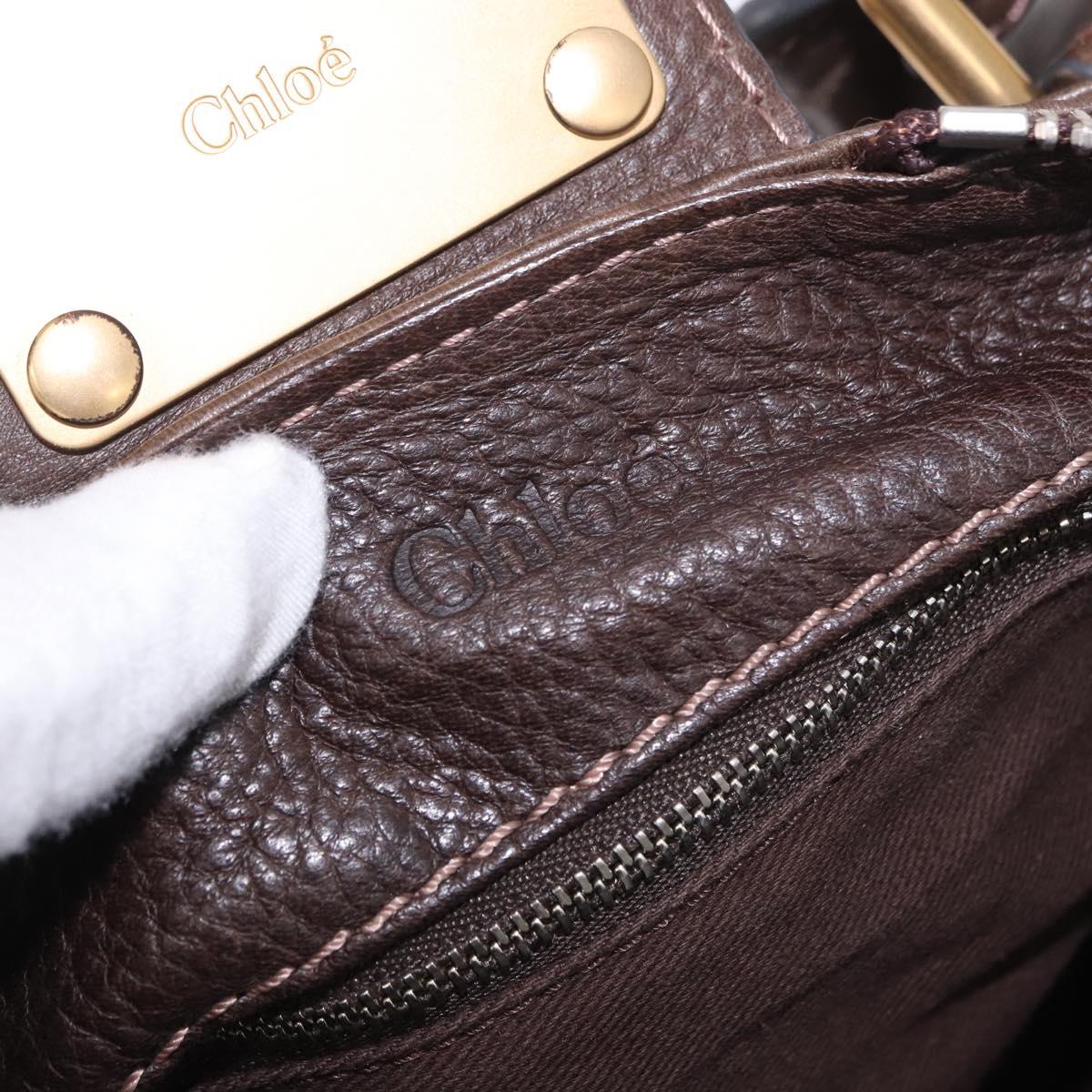 Chloe Paddington Hand Bag Leather Brown Gold Silver Auth yk20745SAM
