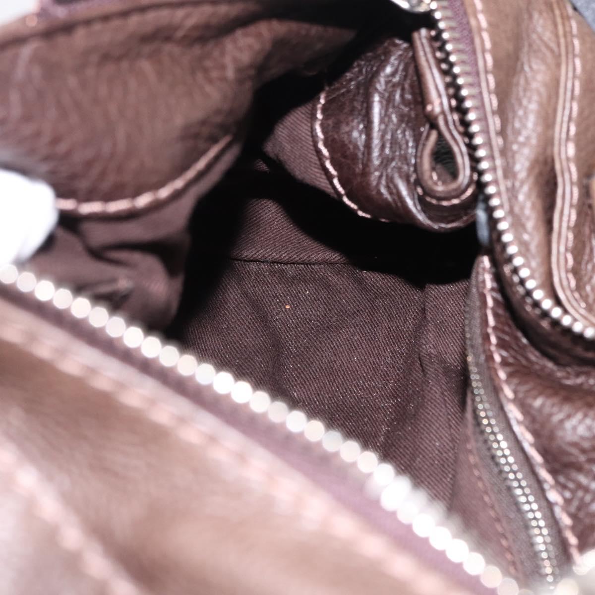 Chloe Paddington Hand Bag Leather Brown Gold Silver Auth yk20745SAM