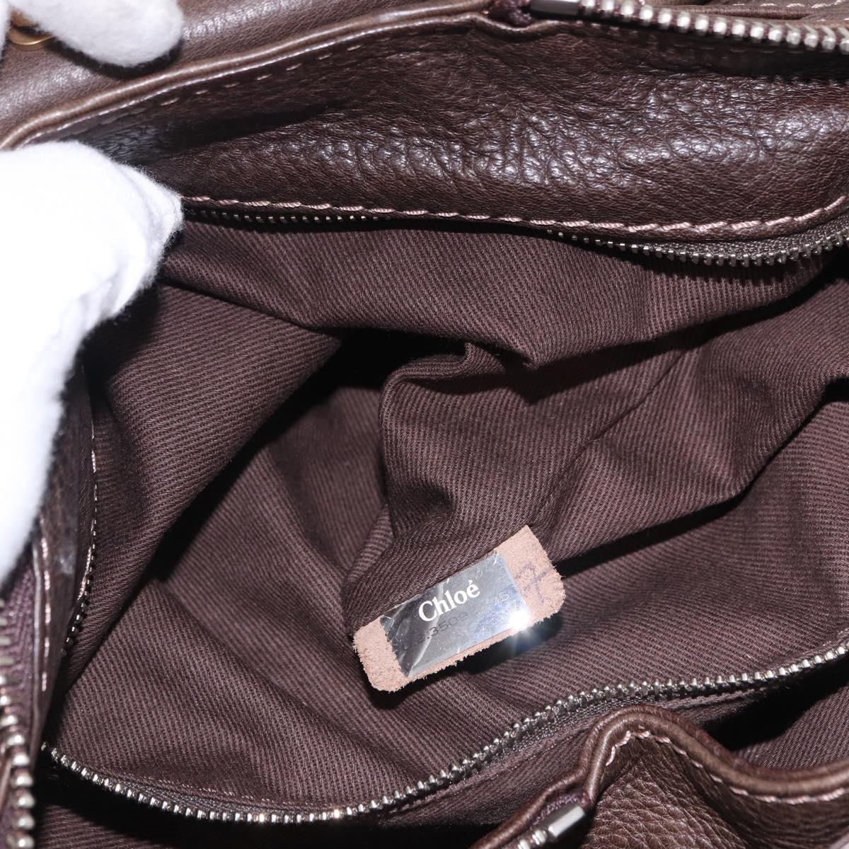 Chloe Paddington Hand Bag Leather Brown Gold Silver Auth yk20745SAM