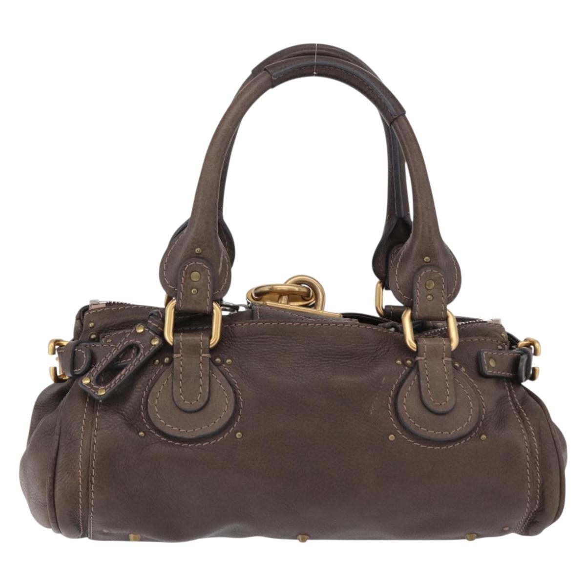 Chloe Paddington Hand Bag Leather Brown Gold Silver Auth yk20745SAM