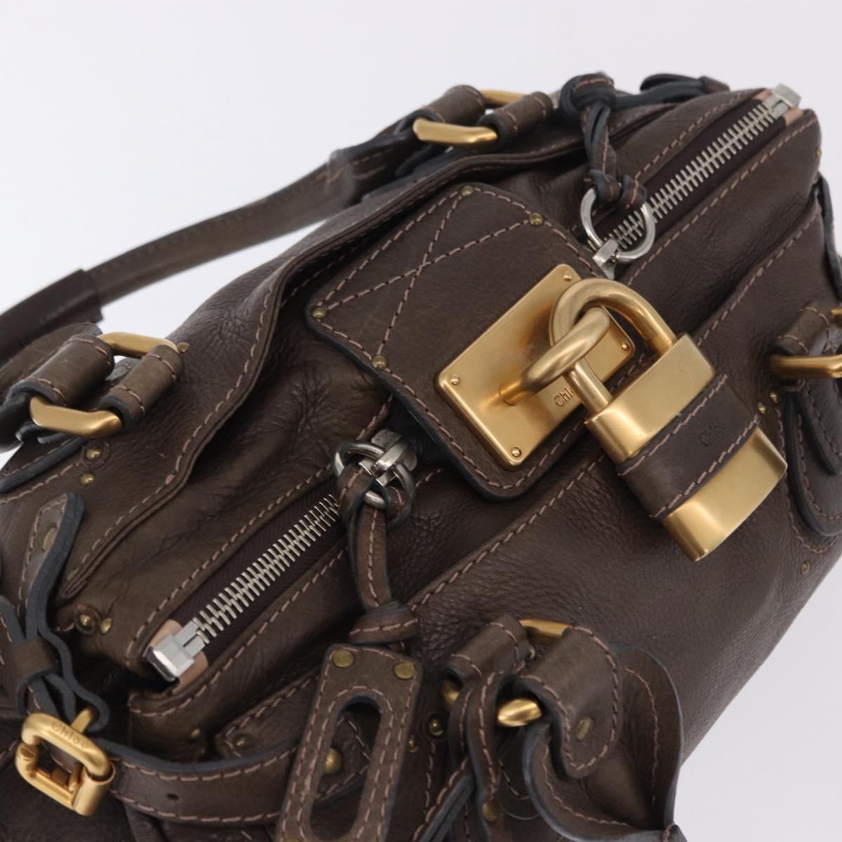 Chloe Paddington Hand Bag Leather Brown Gold Silver Auth yk20745SAM