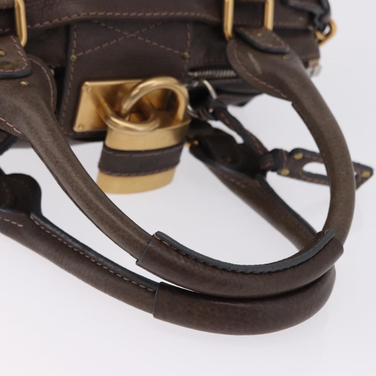Chloe Paddington Hand Bag Leather Brown Gold Silver Auth yk20745SAM
