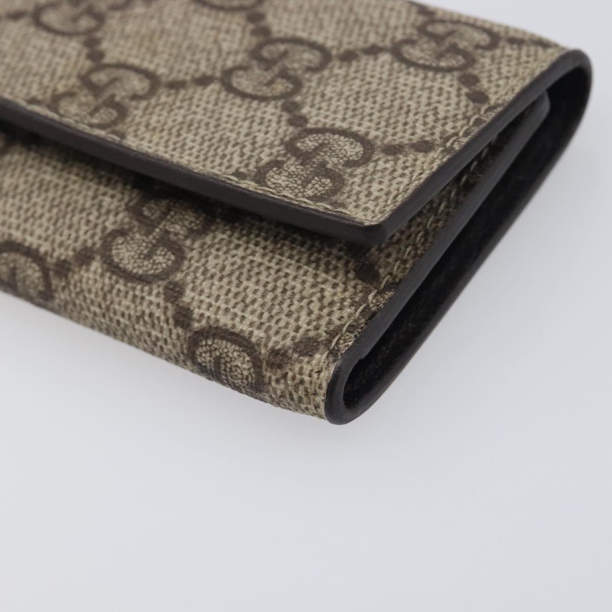 GUCCI GG Supreme Key Case PVC Beige 124611 Auth yk20748A