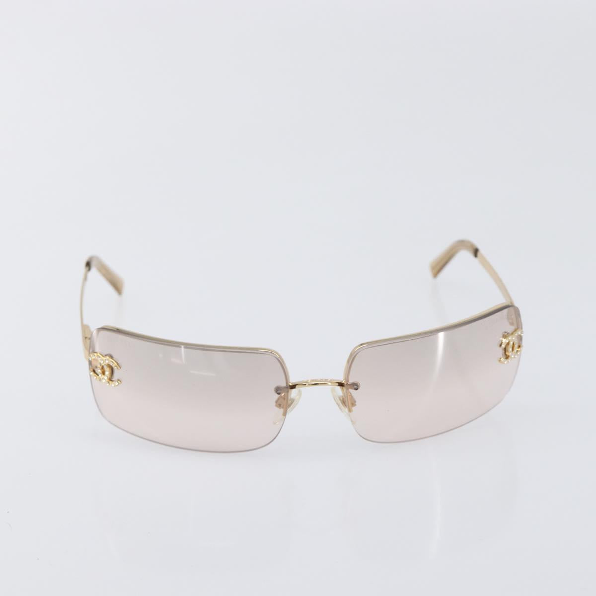 CHANEL Sunglasses metal Gold CC Auth yk20750M