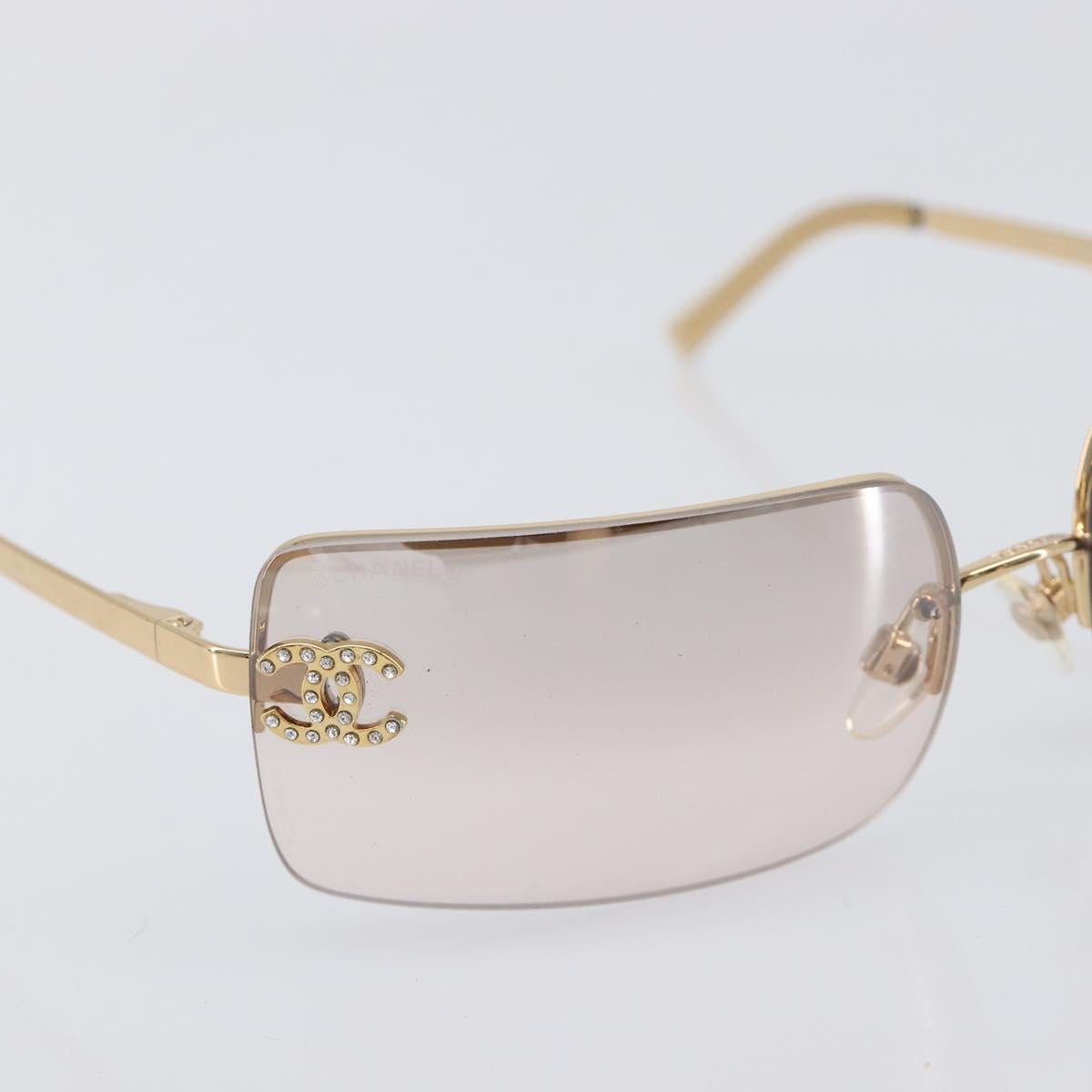 CHANEL Sunglasses metal Gold CC Auth yk20750M