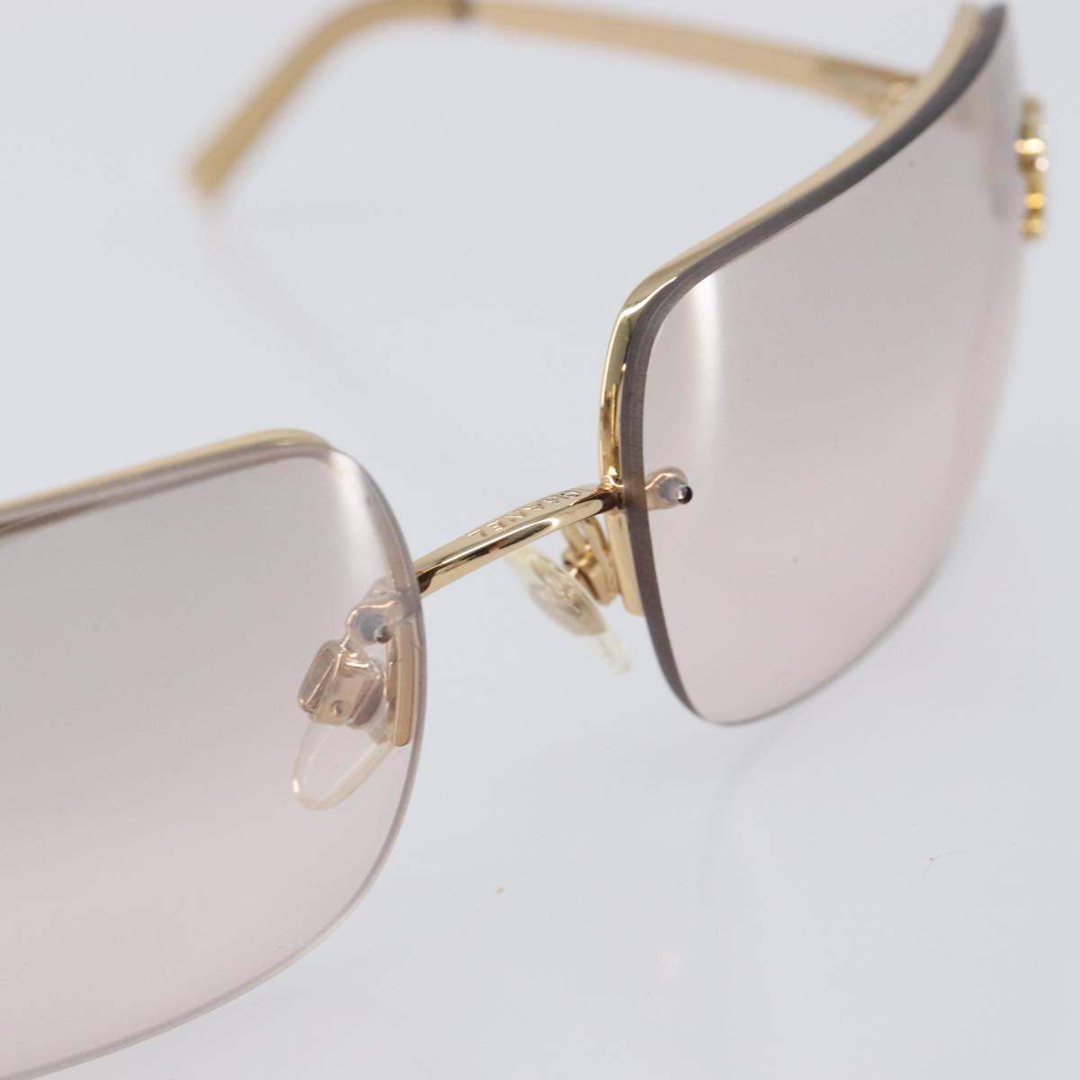 CHANEL Sunglasses metal Gold CC Auth yk20750M