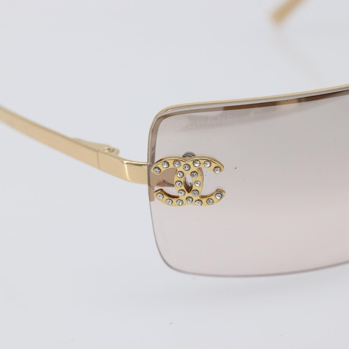CHANEL Sunglasses metal Gold CC Auth yk20750M