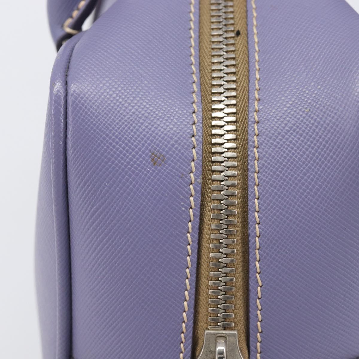 PRADA Hand Bag Saffiano leather Purple Silver Auth yk20752A