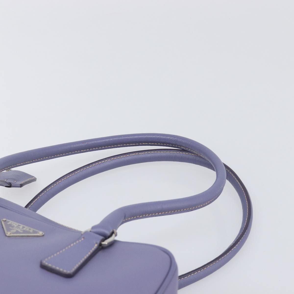 PRADA Hand Bag Saffiano leather Purple Silver Auth yk20752A