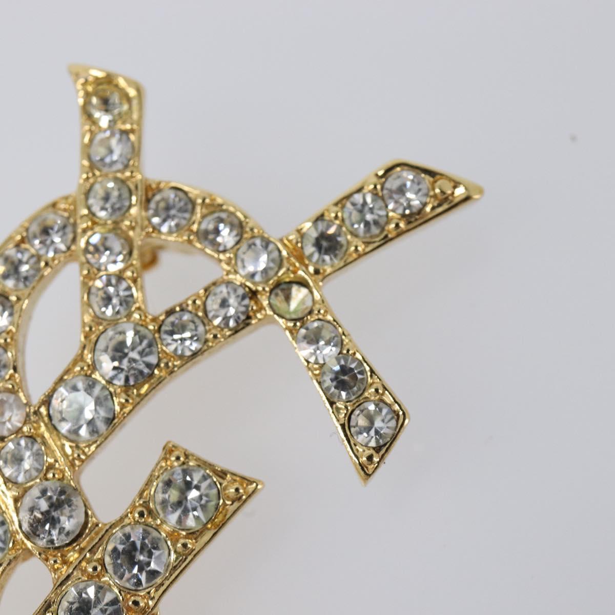 SAINT LAURENT Cassandra Brooch metal Gold Auth yk20754M