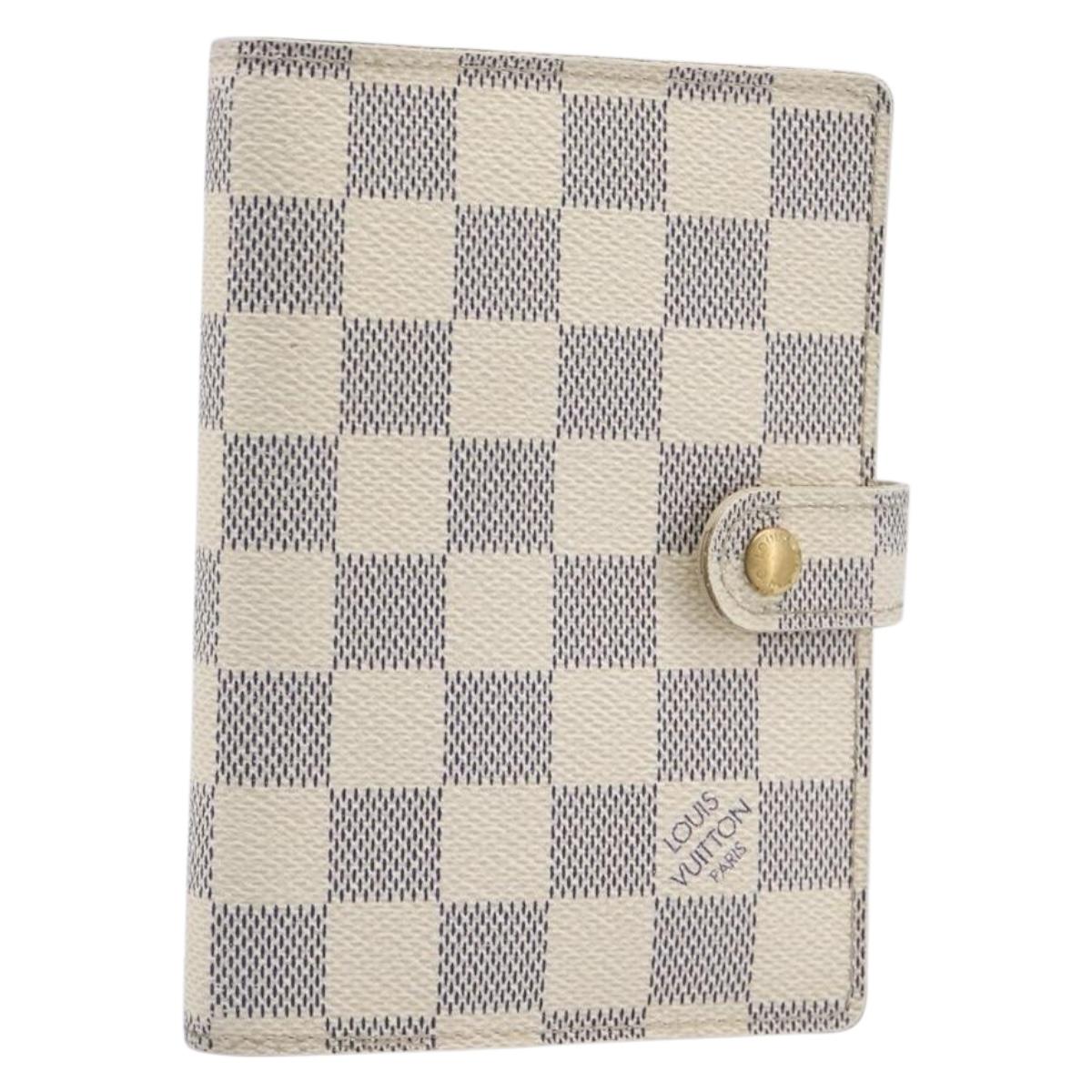 LOUIS VUITTON Damier Azur Agenda PM Day Planner Cover R20706 LV Auth yk20758A