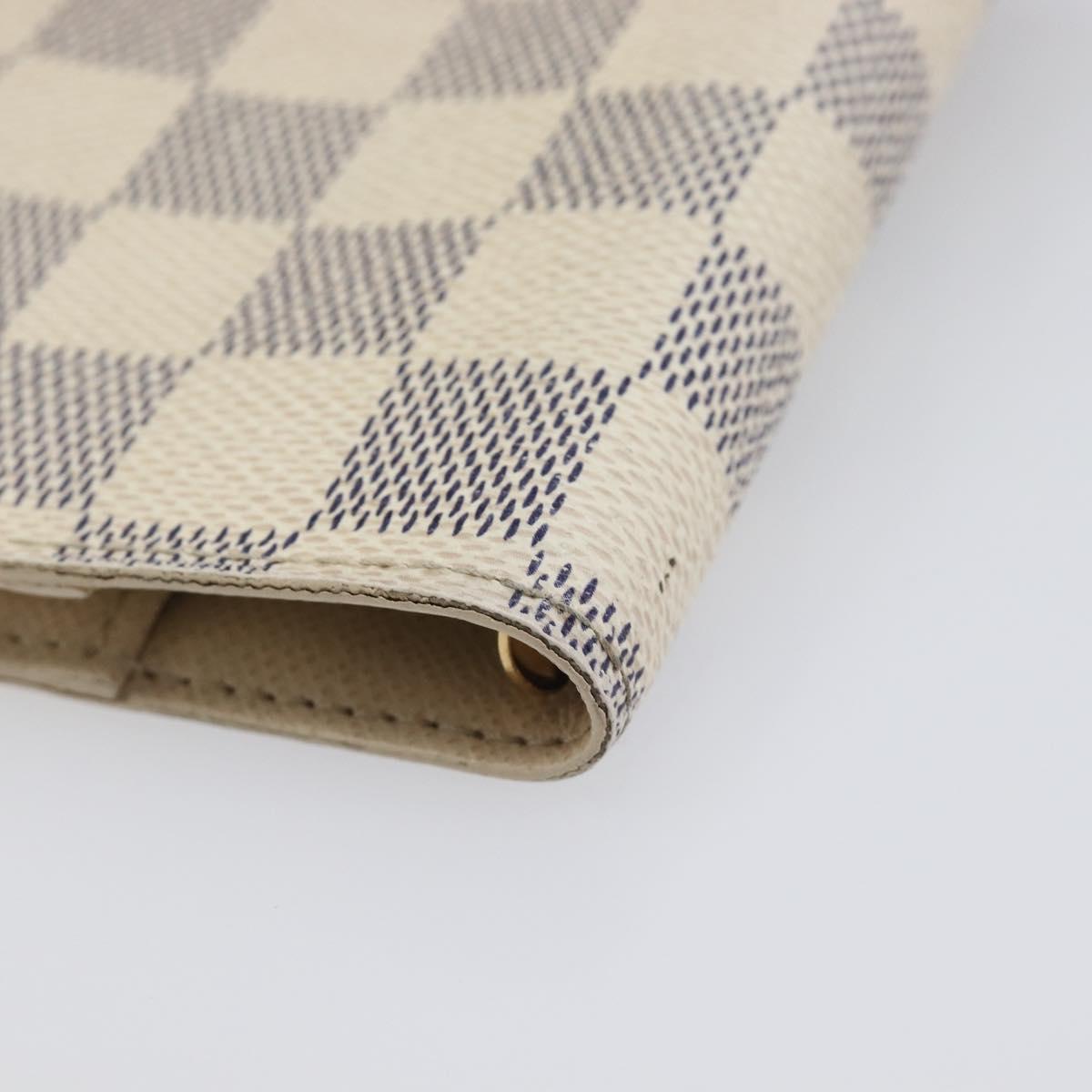 LOUIS VUITTON Damier Azur Agenda PM Day Planner Cover R20706 LV Auth yk20758A
