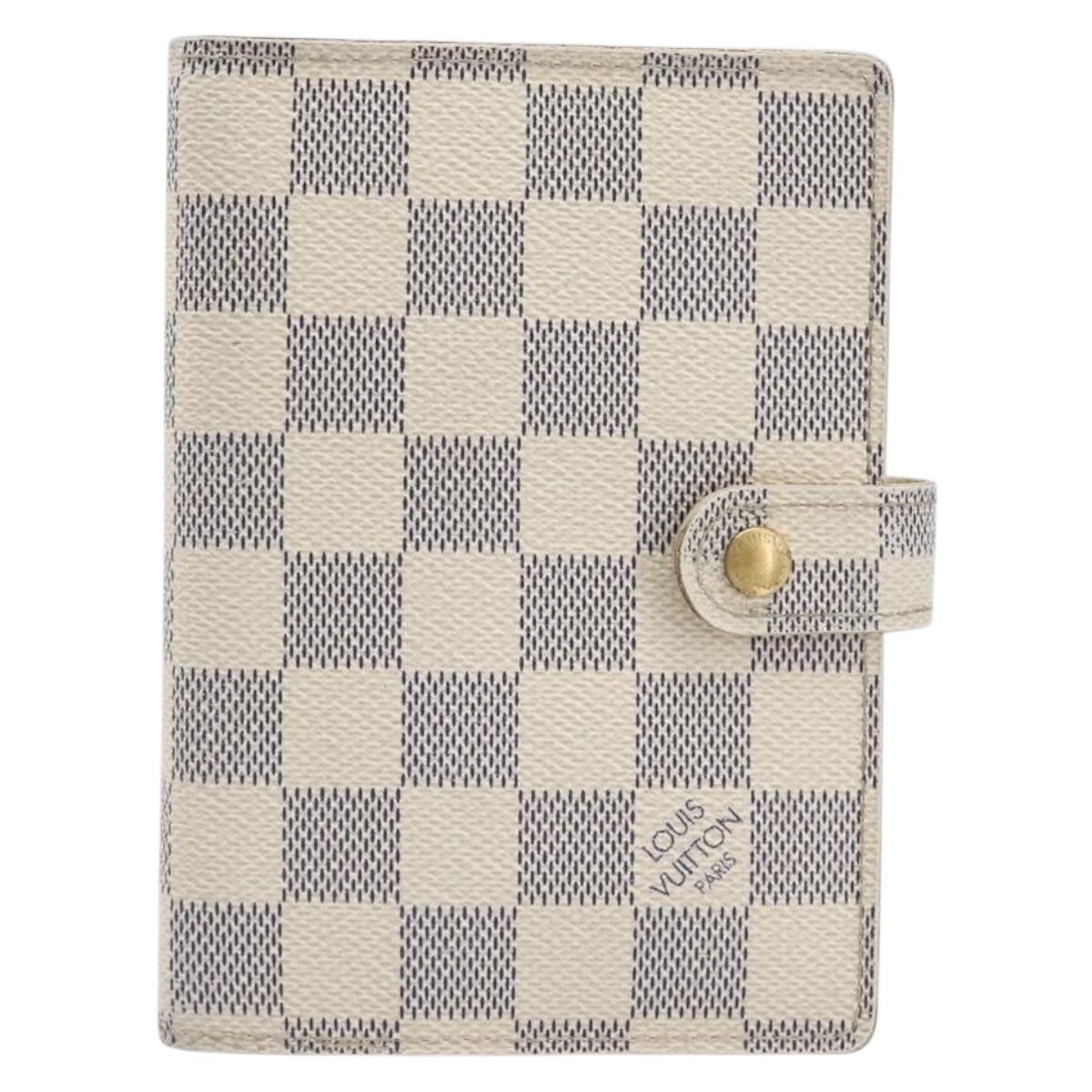 LOUIS VUITTON Damier Azur Agenda PM Day Planner Cover R20706 LV Auth yk20758A