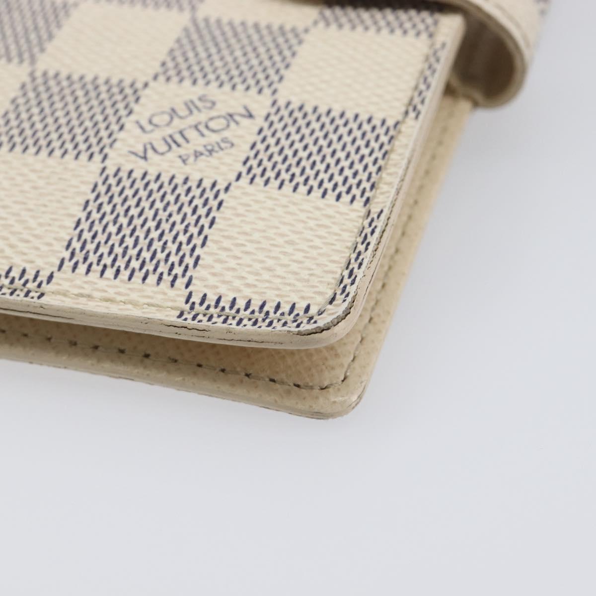 LOUIS VUITTON Damier Azur Agenda PM Day Planner Cover R20706 LV Auth yk20758A