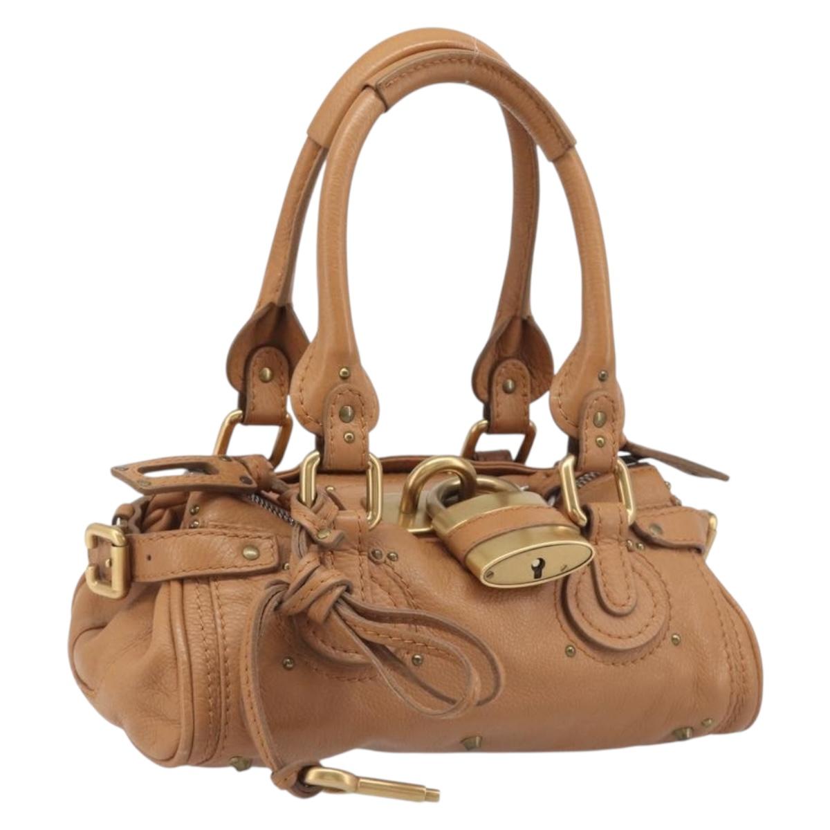 Chloe Mini Paddington Hand Bag Leather Brown Silver gold Auth yk20764V