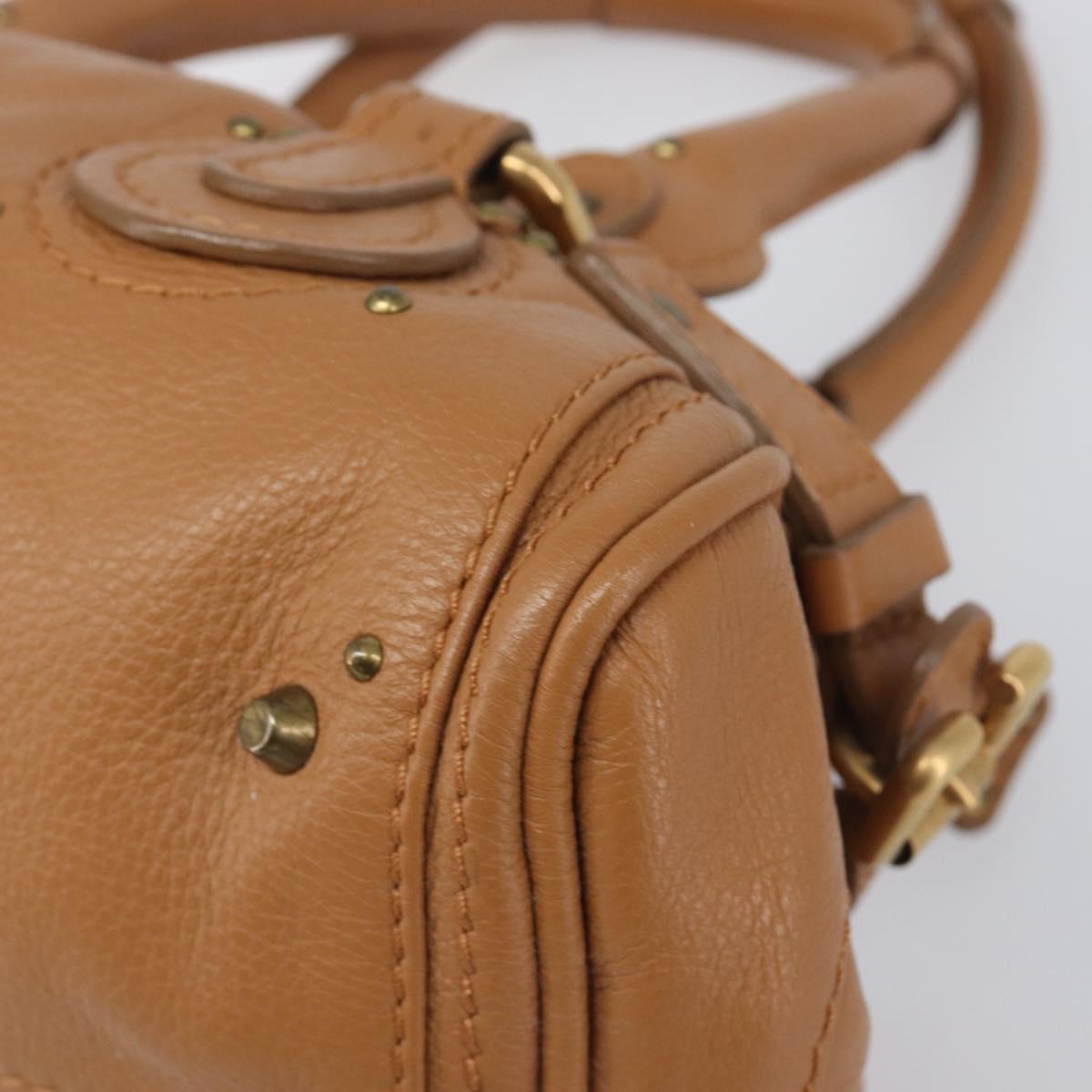 Chloe Mini Paddington Hand Bag Leather Brown Silver gold Auth yk20764V