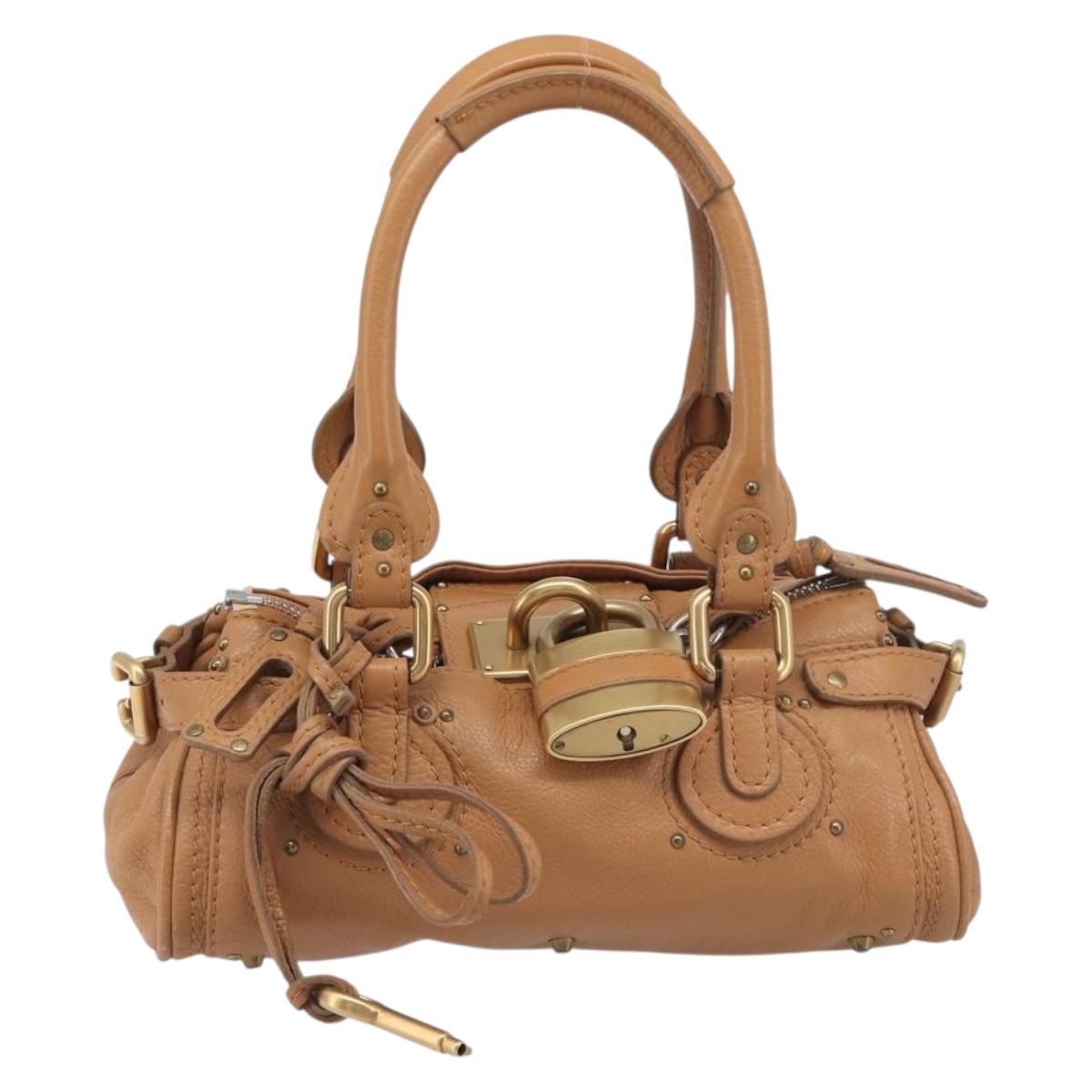 Chloe Mini Paddington Hand Bag Leather Brown Silver gold Auth yk20764V