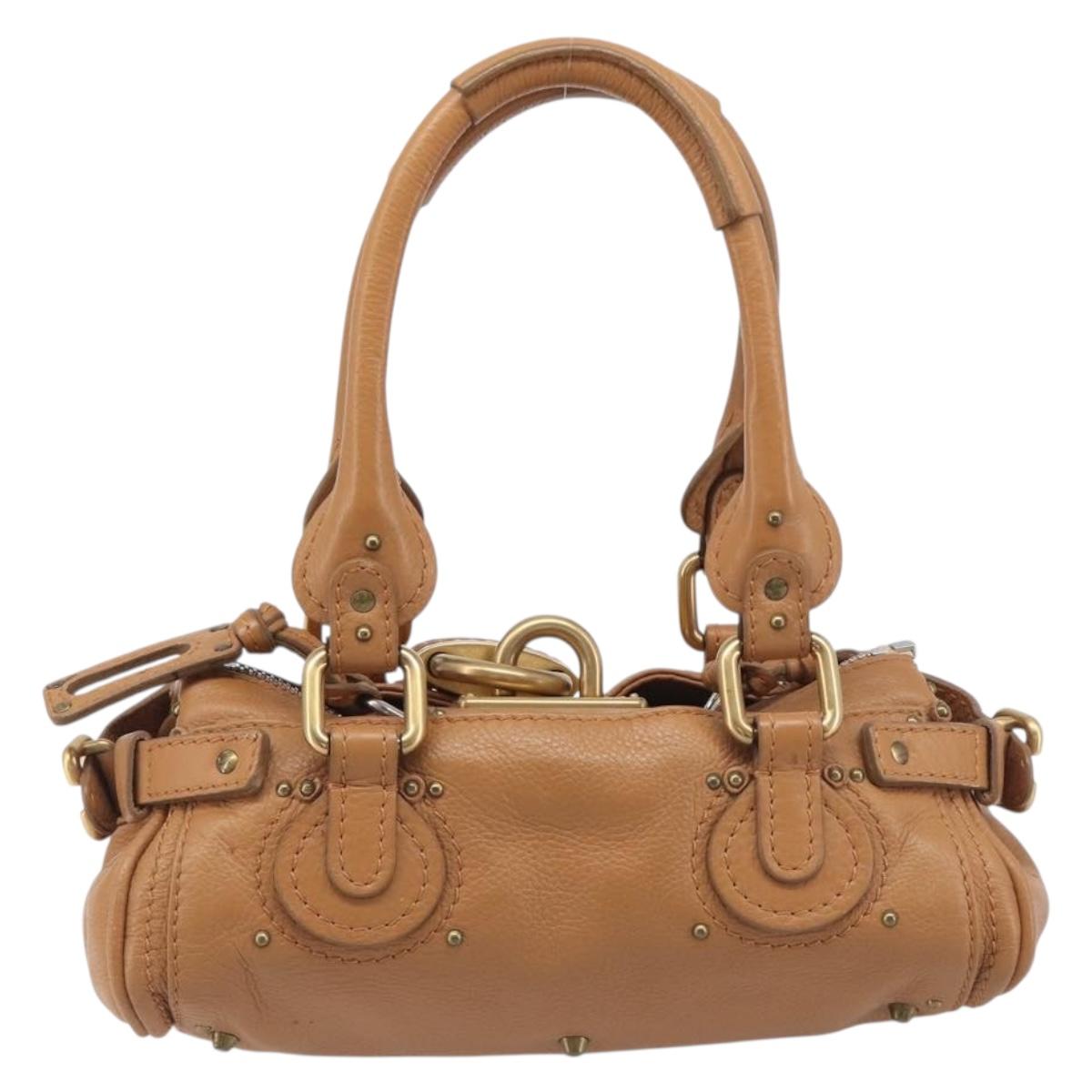 Chloe Mini Paddington Hand Bag Leather Brown Silver gold Auth yk20764V