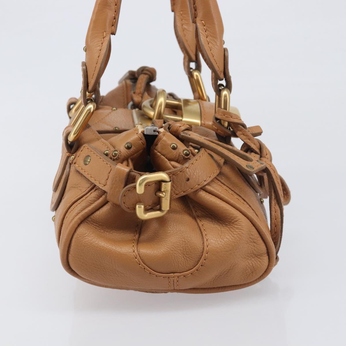 Chloe Mini Paddington Hand Bag Leather Brown Silver gold Auth yk20764V