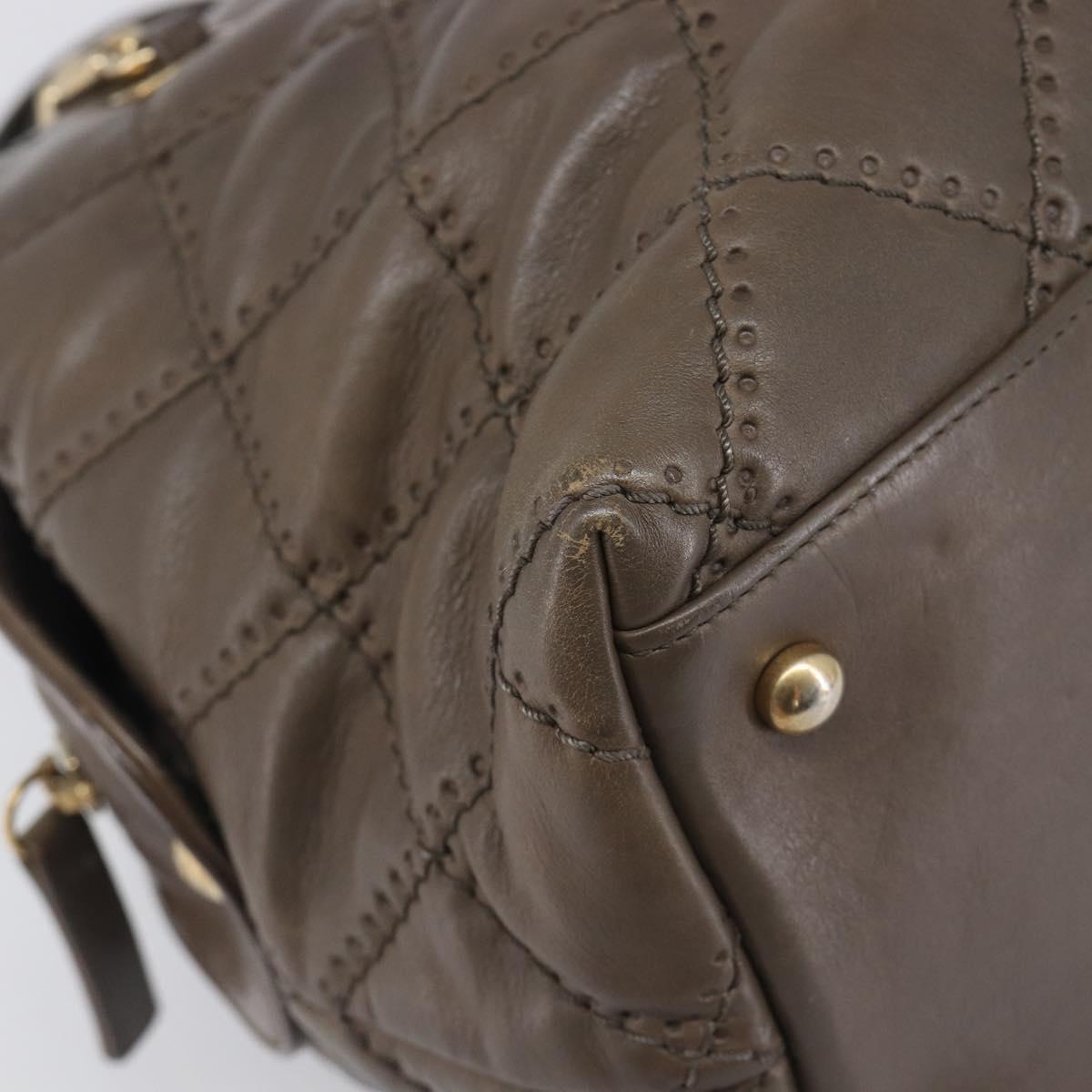 CHANEL Wild Stitch Chain Shoulder Bag Leather Brown Gold CC Auth yk20765V