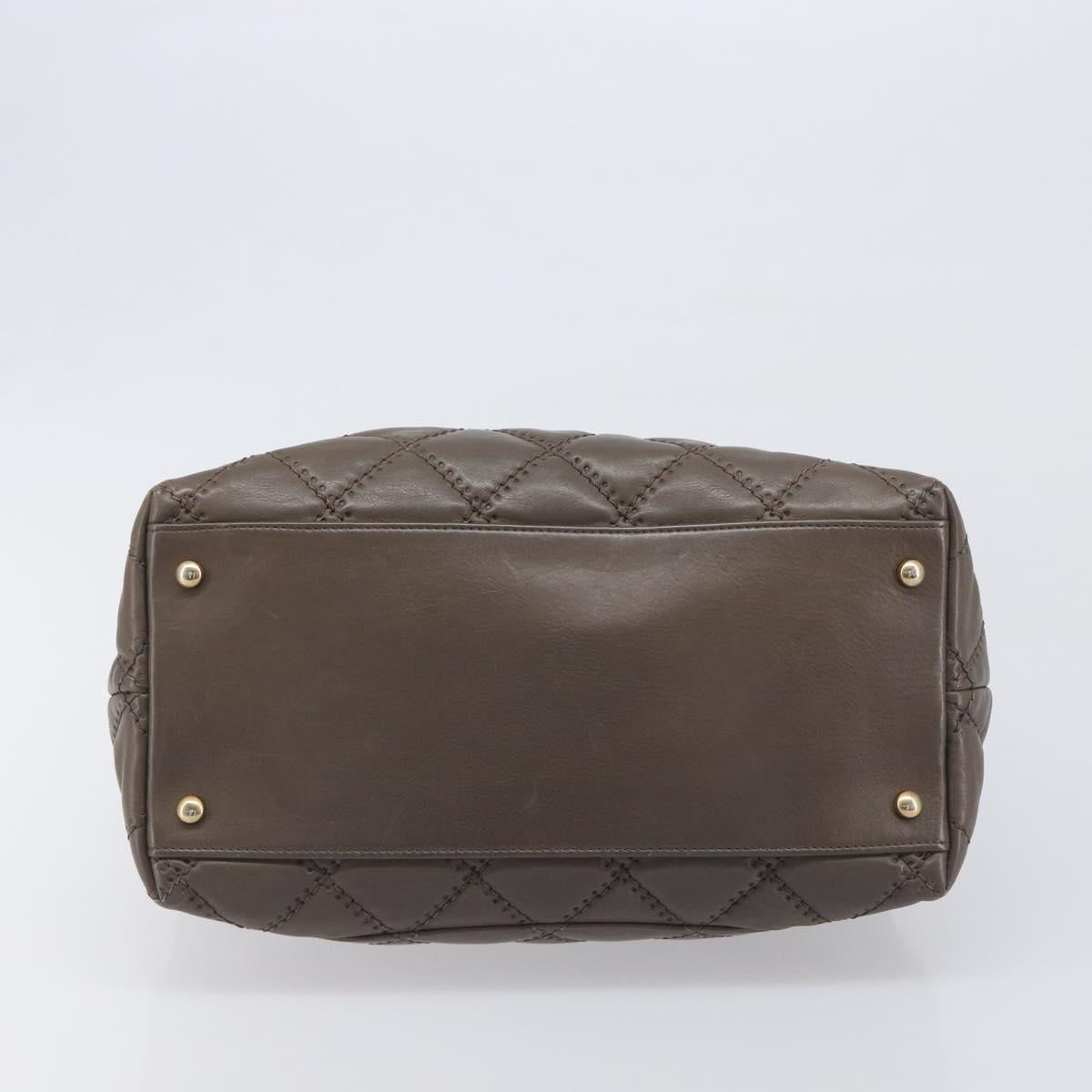 CHANEL Wild Stitch Chain Shoulder Bag Leather Brown Gold CC Auth yk20765V