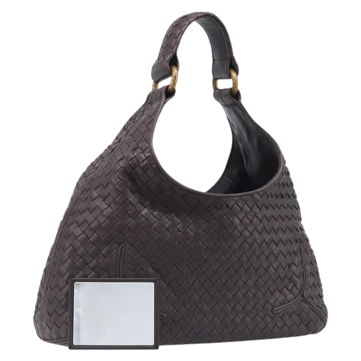 BOTTEGA VENETA INTRECCIATO Bag Leather Brown Gold 179197 Auth yk20766SAV