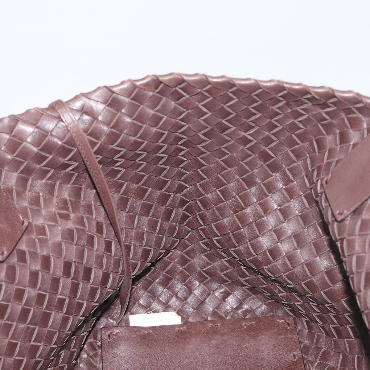 BOTTEGA VENETA INTRECCIATO Cabas PM Hand Bag Leather Brown 141498 Auth yk20767V